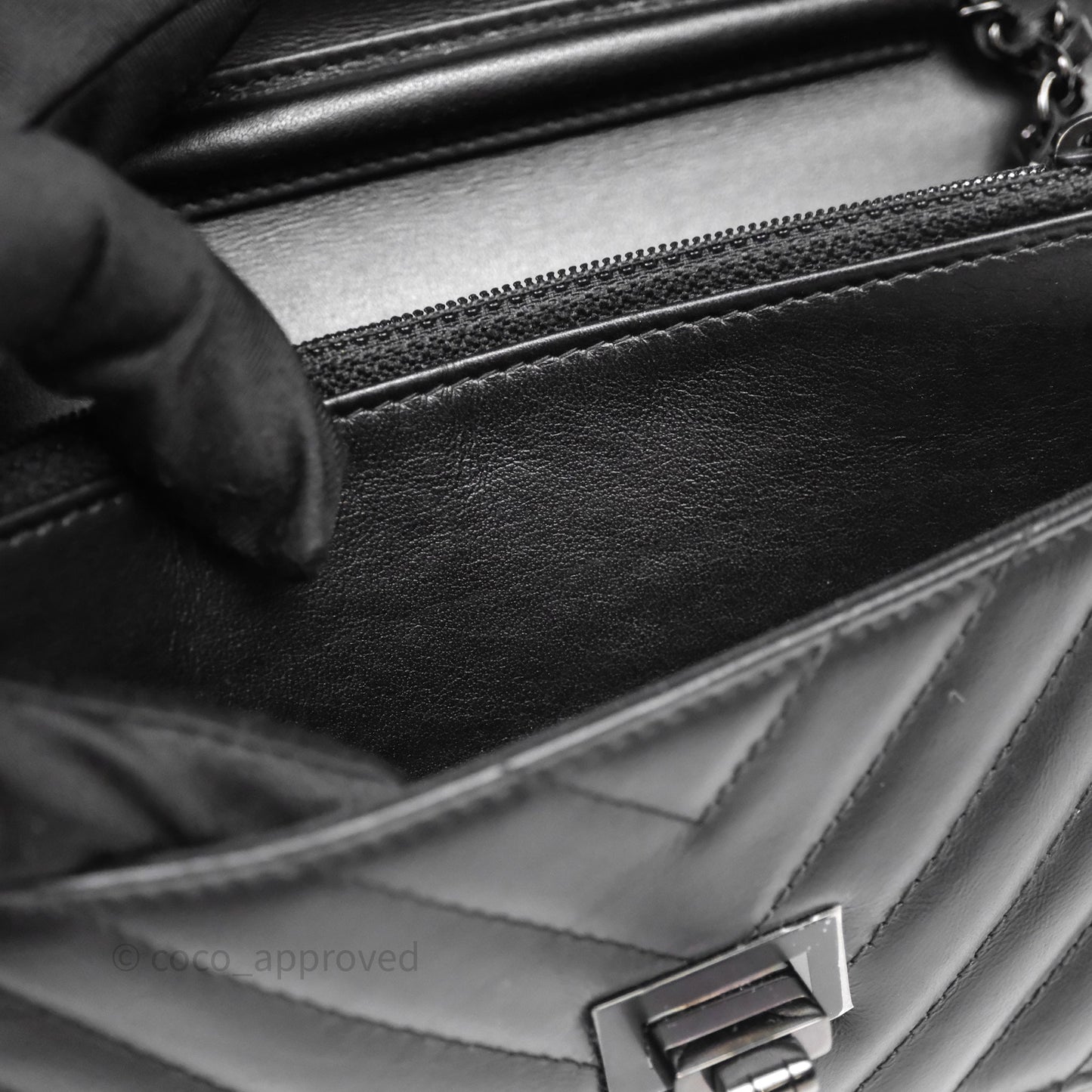 Chanel WOC Chevron Reissue So Black Calfskin