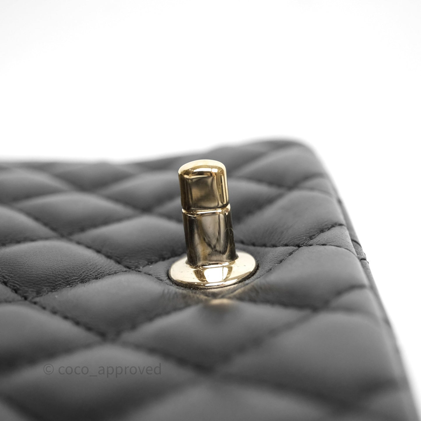 Chanel Mini Square Quilted Black Lambskin Gold Hardware