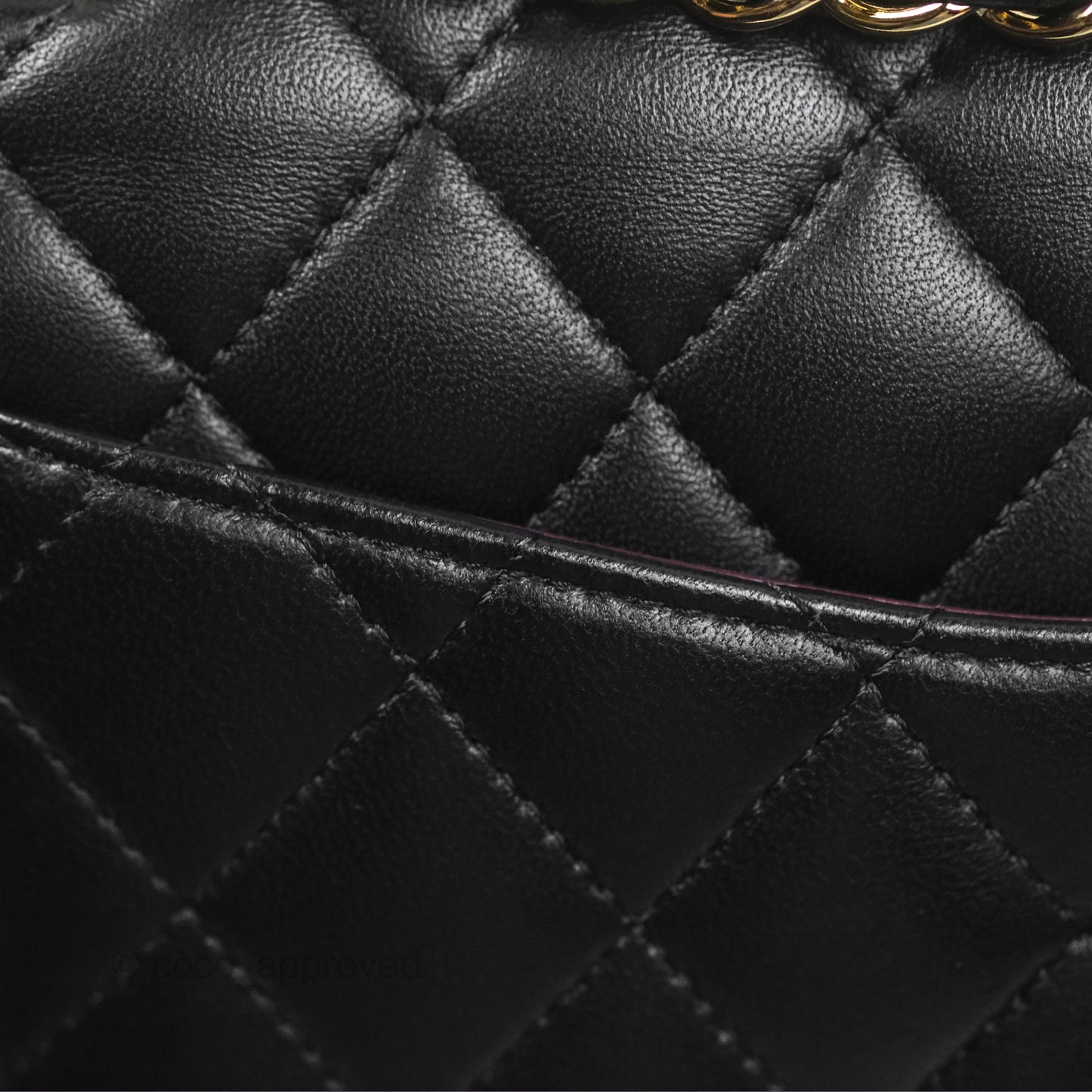 Chanel Small Classic Flap Quilted Black Lambskin Gold Hardware