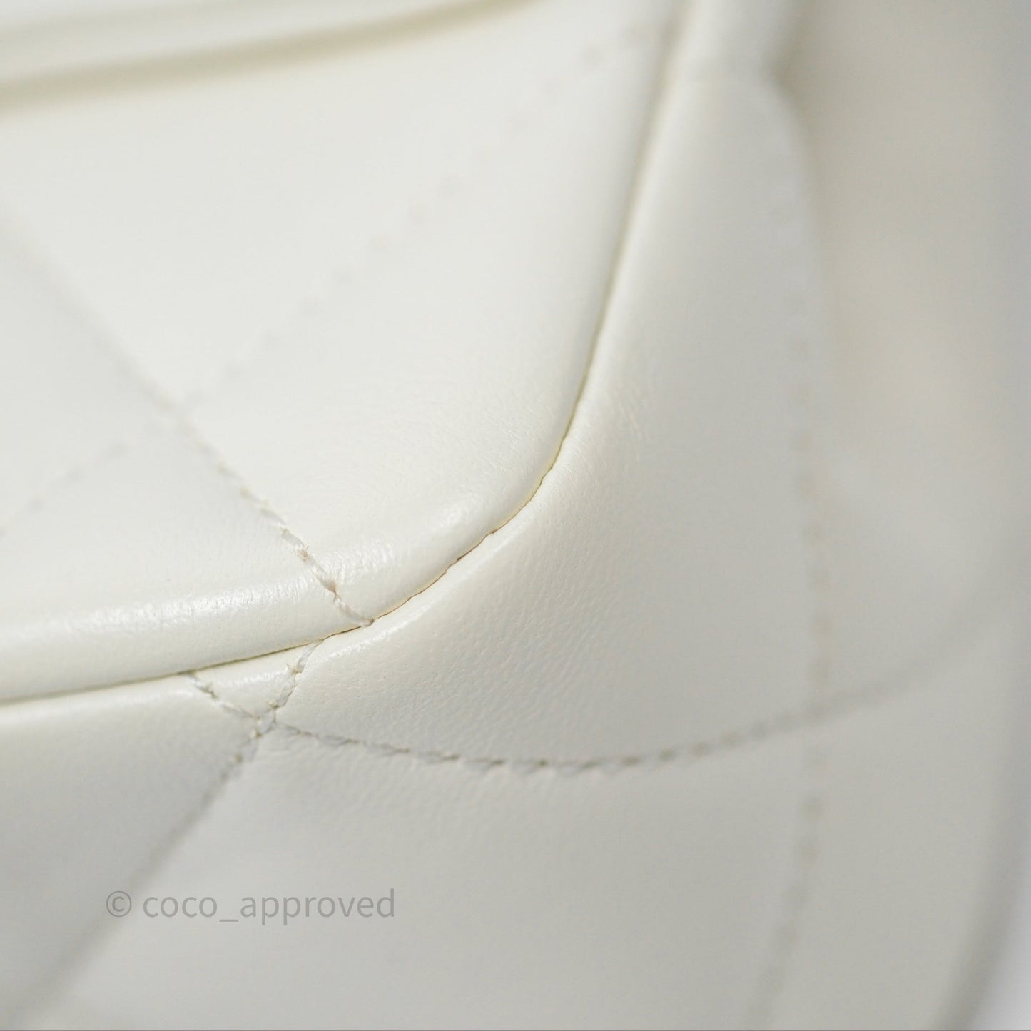 Chanel Quilted Double Pearl Adjustable Chain Flap Bag White Lambskin Aged Gold Hardware 24S