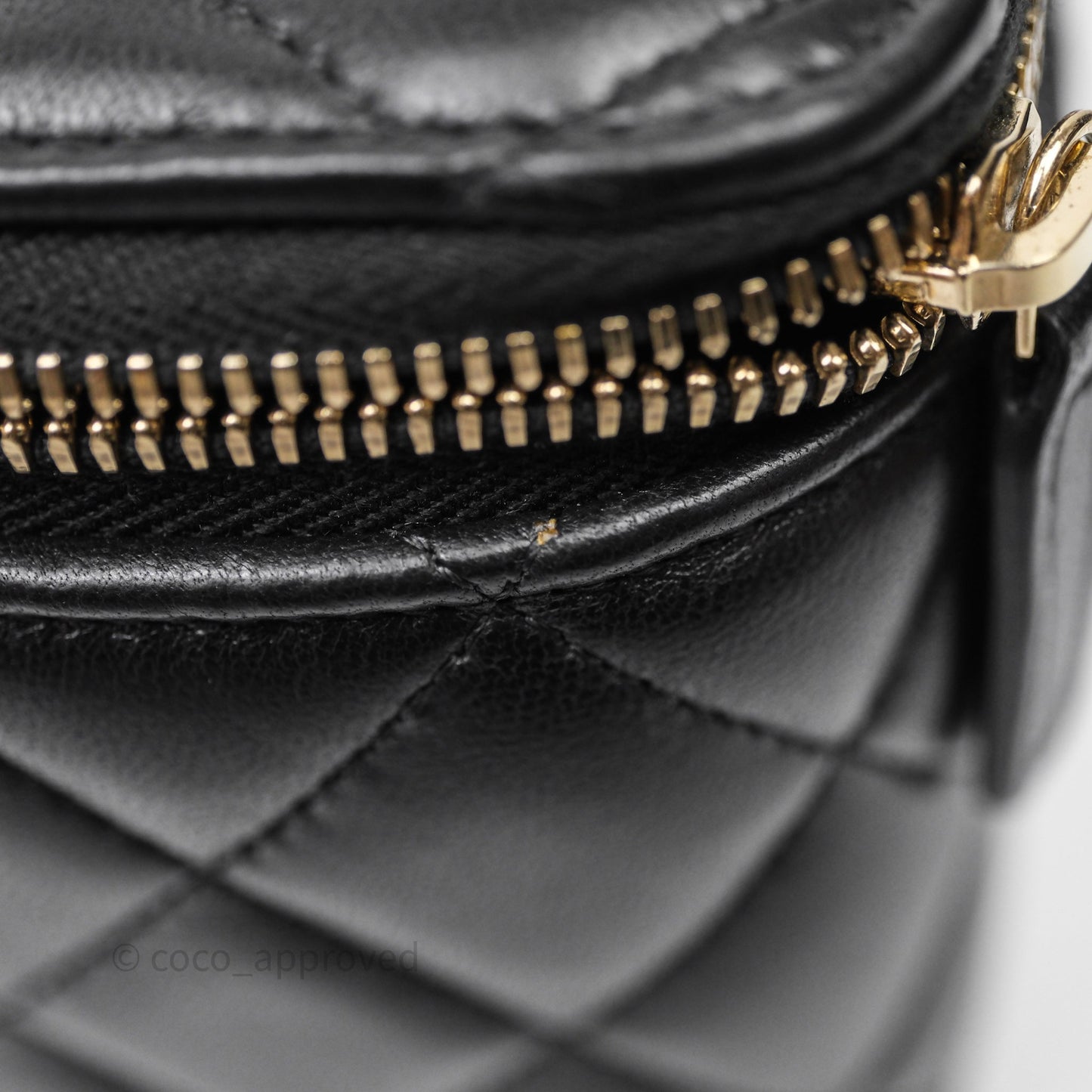 Chanel Top Handle Vanity Rectangular Black Lambskin Aged Gold Hardware