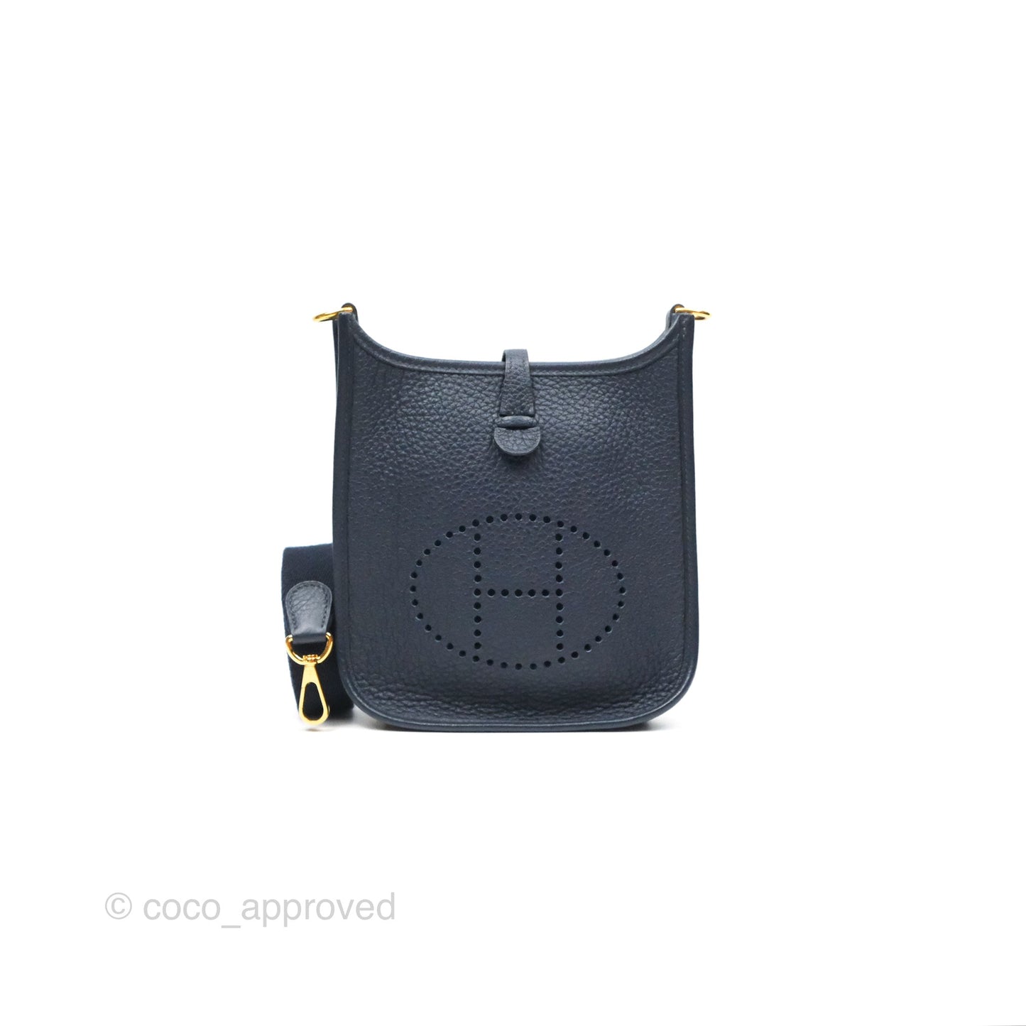 Hermès Mini Evelyne 16 Bleu Nuit 2Z Clemence Gold Hardware