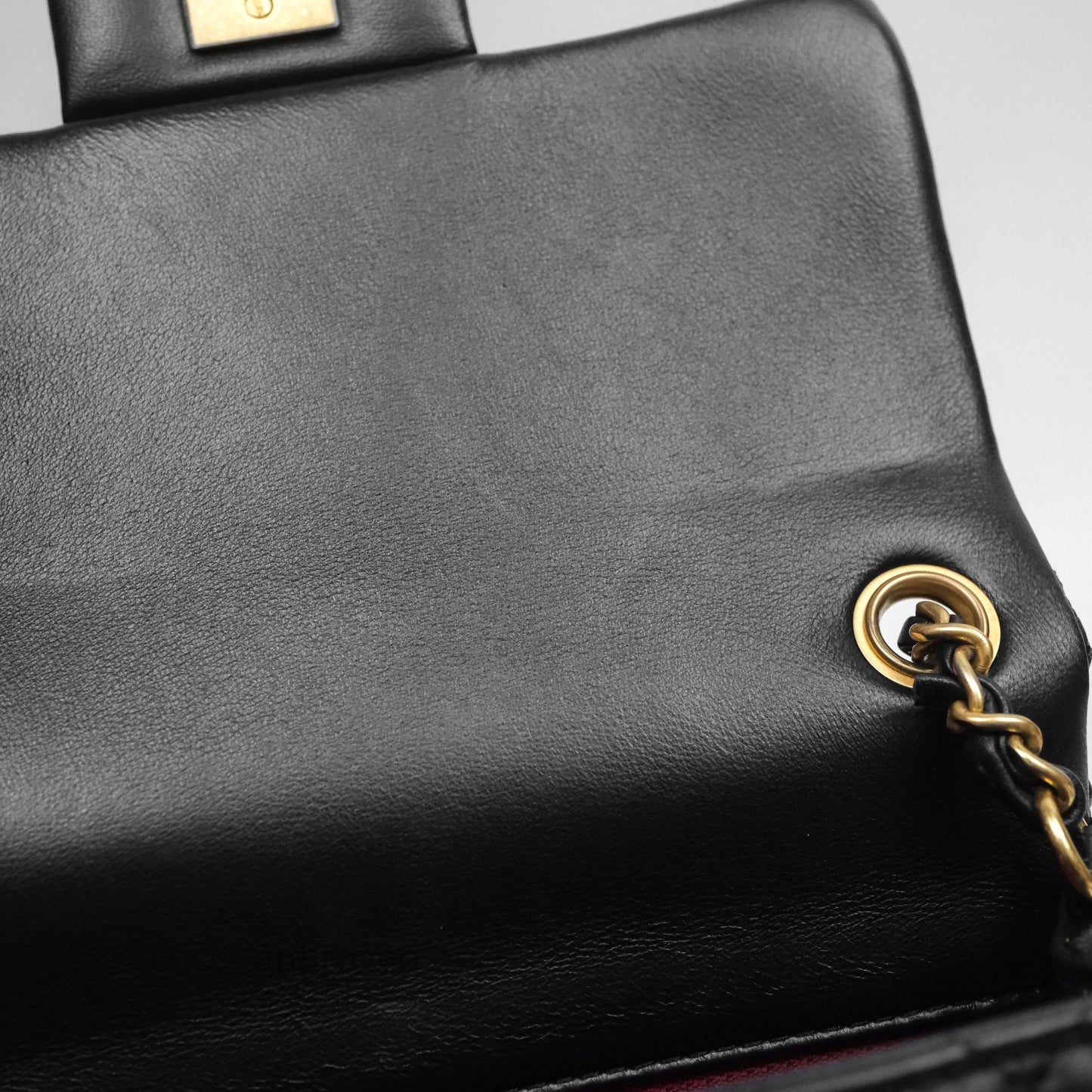 Chanel Romance Mini Square Flap Black Lambskin Aged Gold Hardware