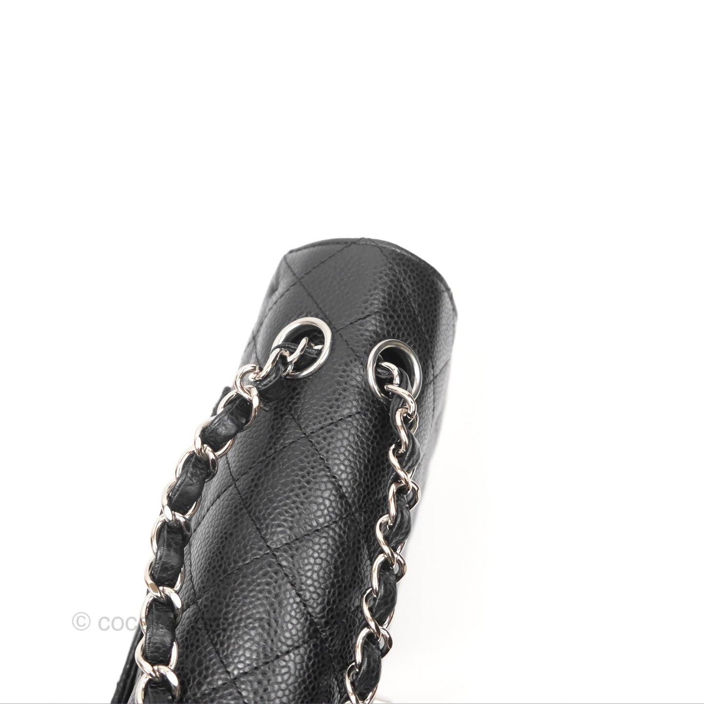 Chanel Classic M/L Medium Flap Quilted Black Caviar Silver Hardware