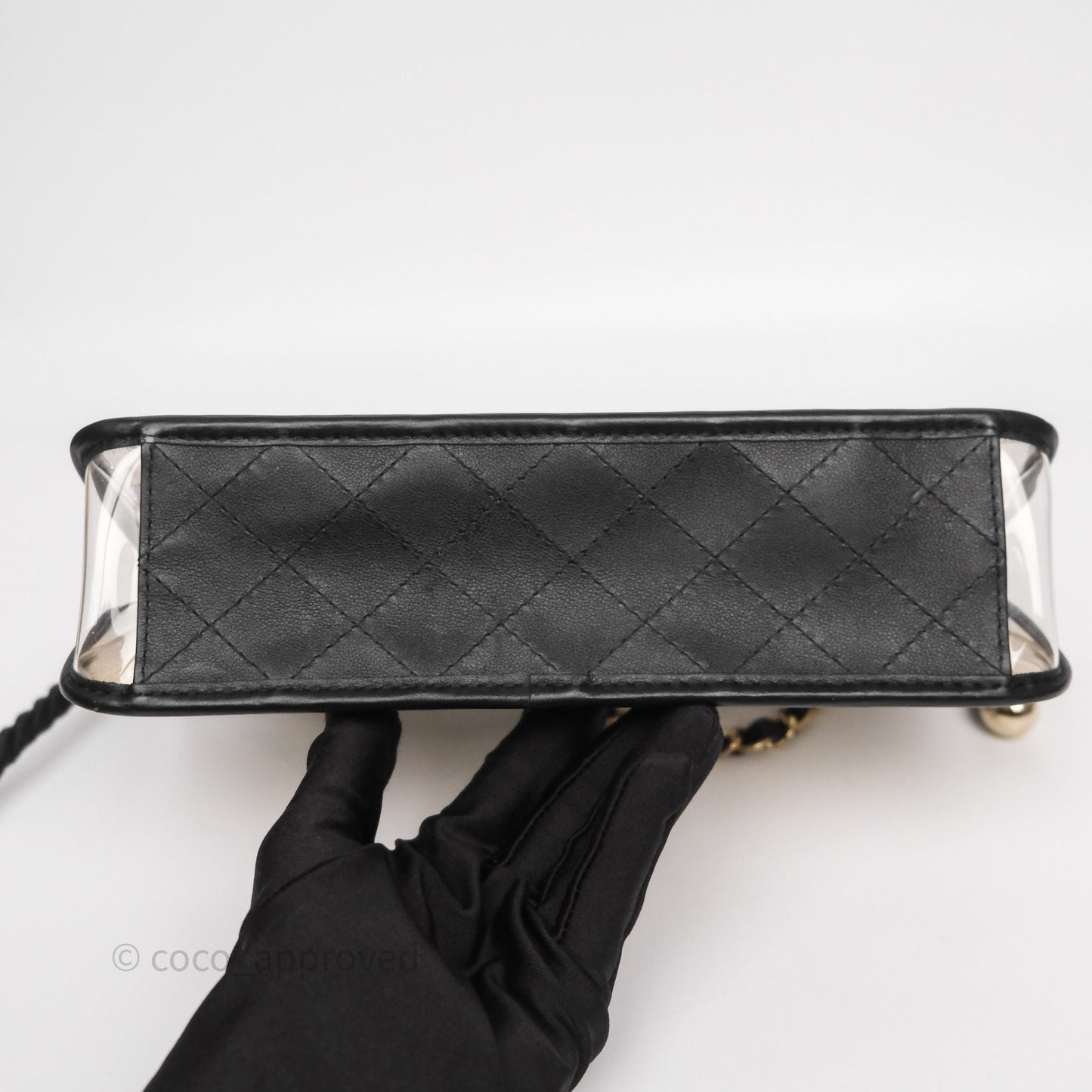 Chanel Medium Sand By The Sea PVC Flap Black Lambskin Gold Hardware