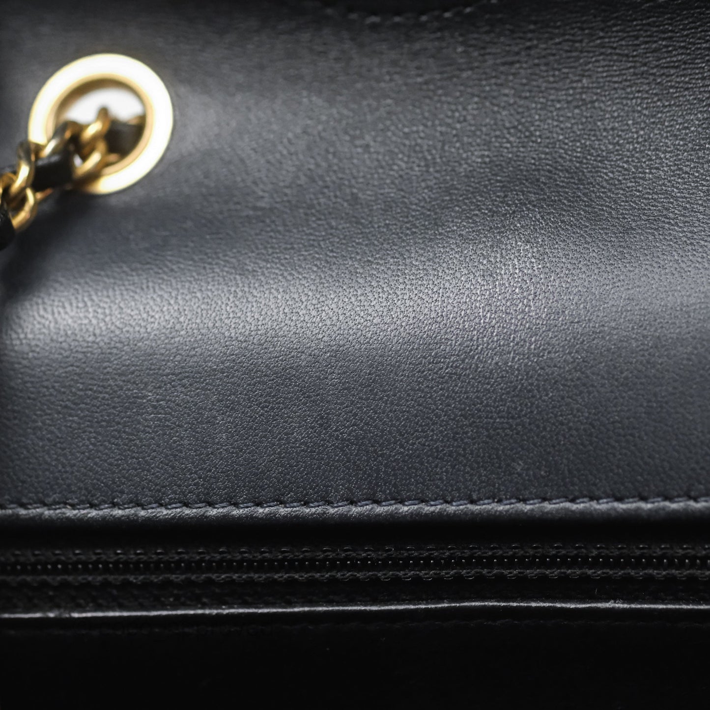 Chanel Small CC Filigree Flap Quilted Navy Black Caviar Aged Gold Hardware