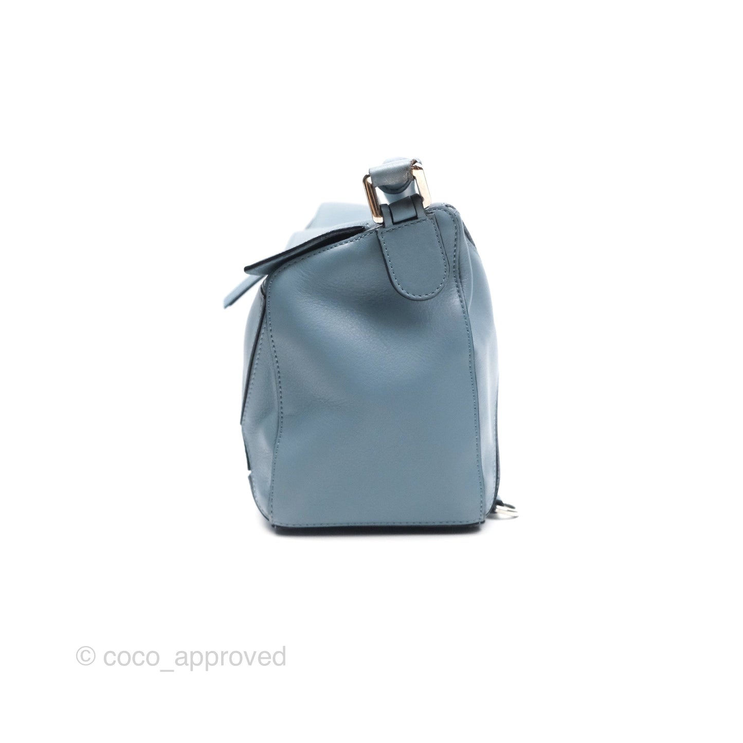 Loewe Medium Puzzle Bag Blue Calfskin Silver Hardware