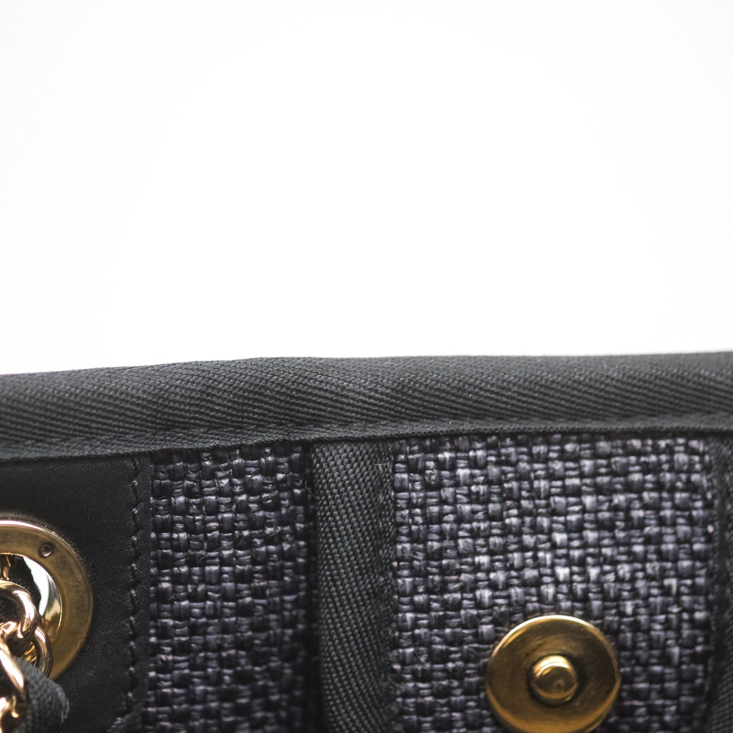 Chanel Medium Deauville Tote Black Canvas Gold Hardware