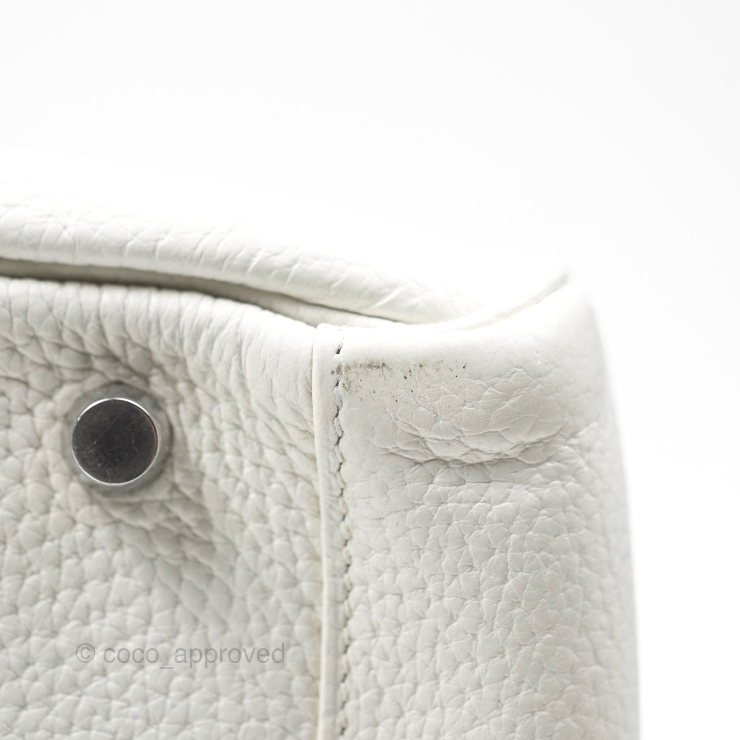 Hermès Lindy 30 White Clemence Palladium Hardware