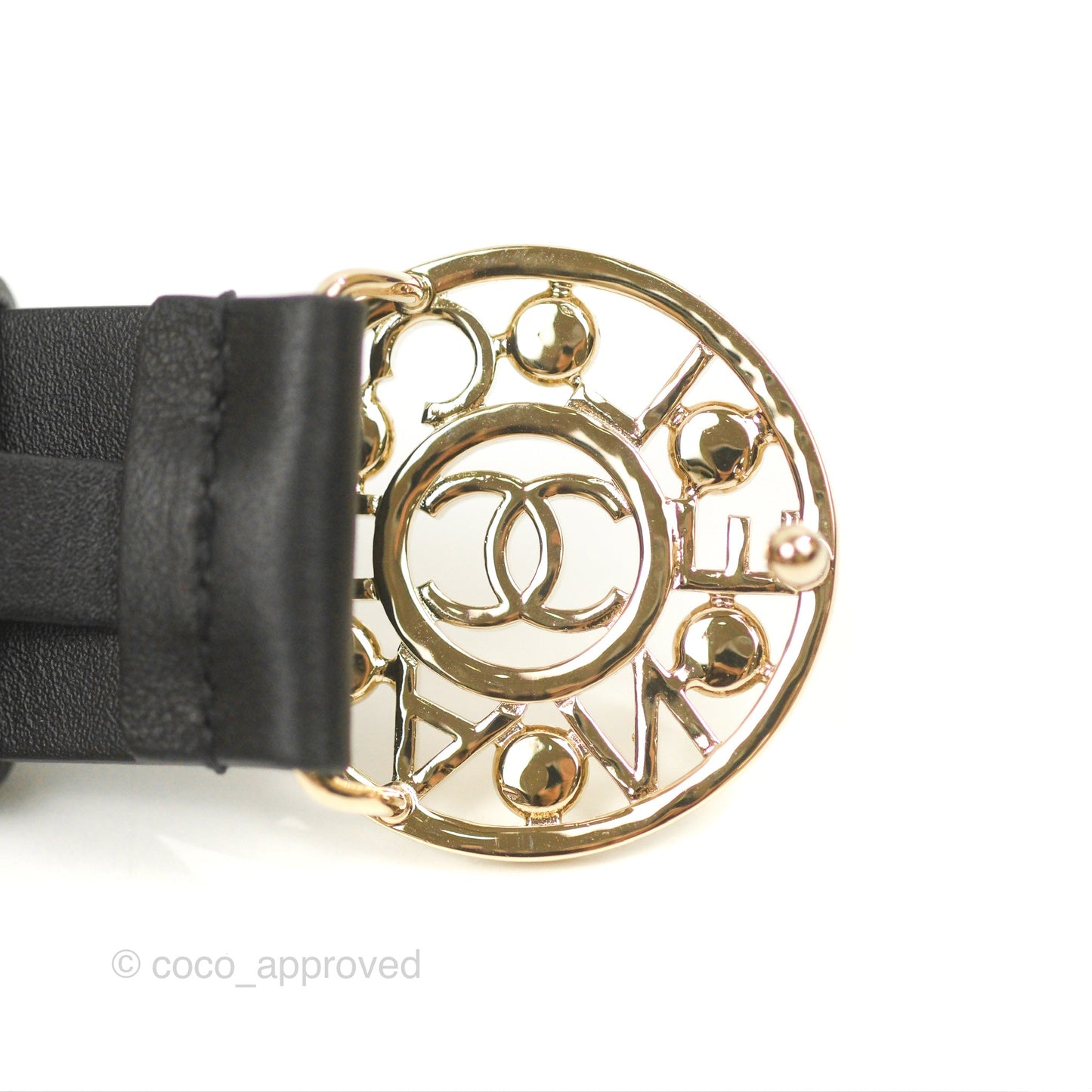 Chanel Round Pearl CC Crystal Belt Black 20B Size 75 20B