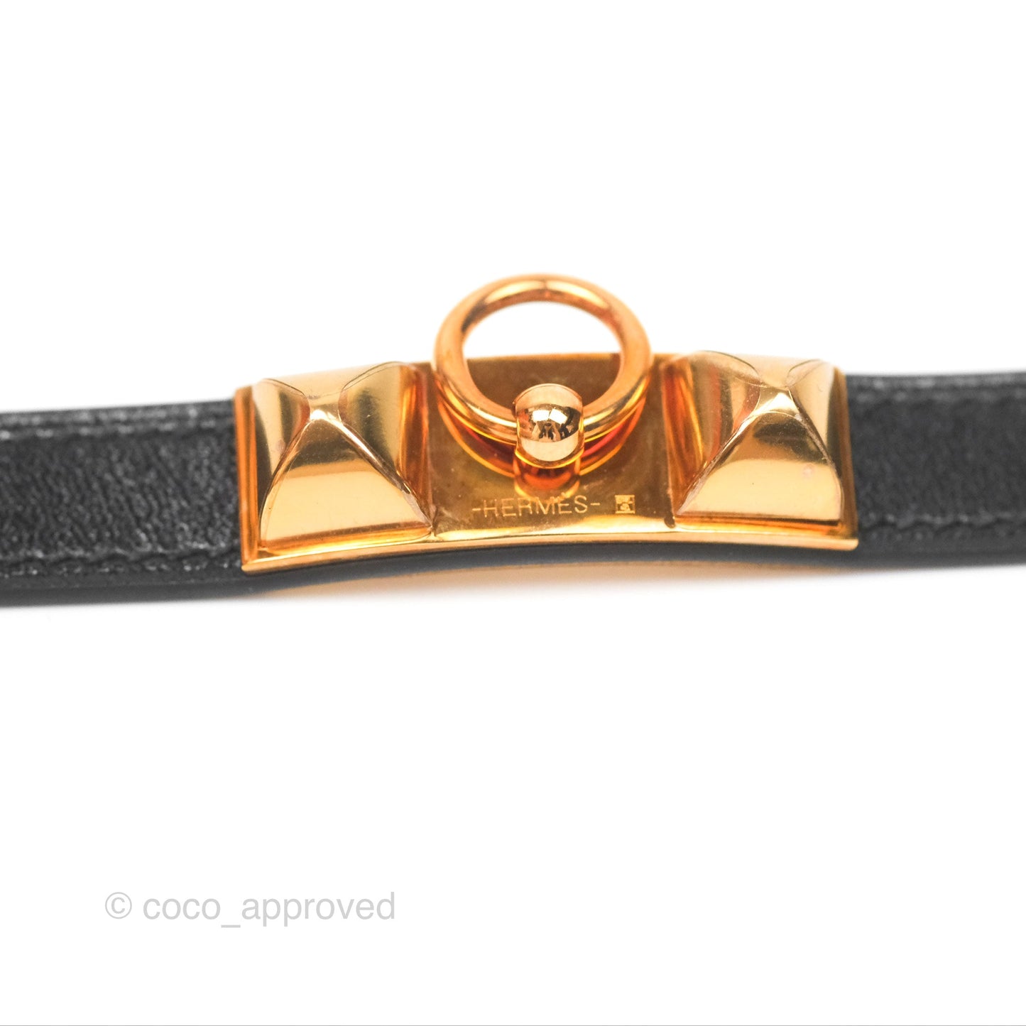 Hermès Rivale Double Tour Bracelet Black Box Leather Gold Hardware
