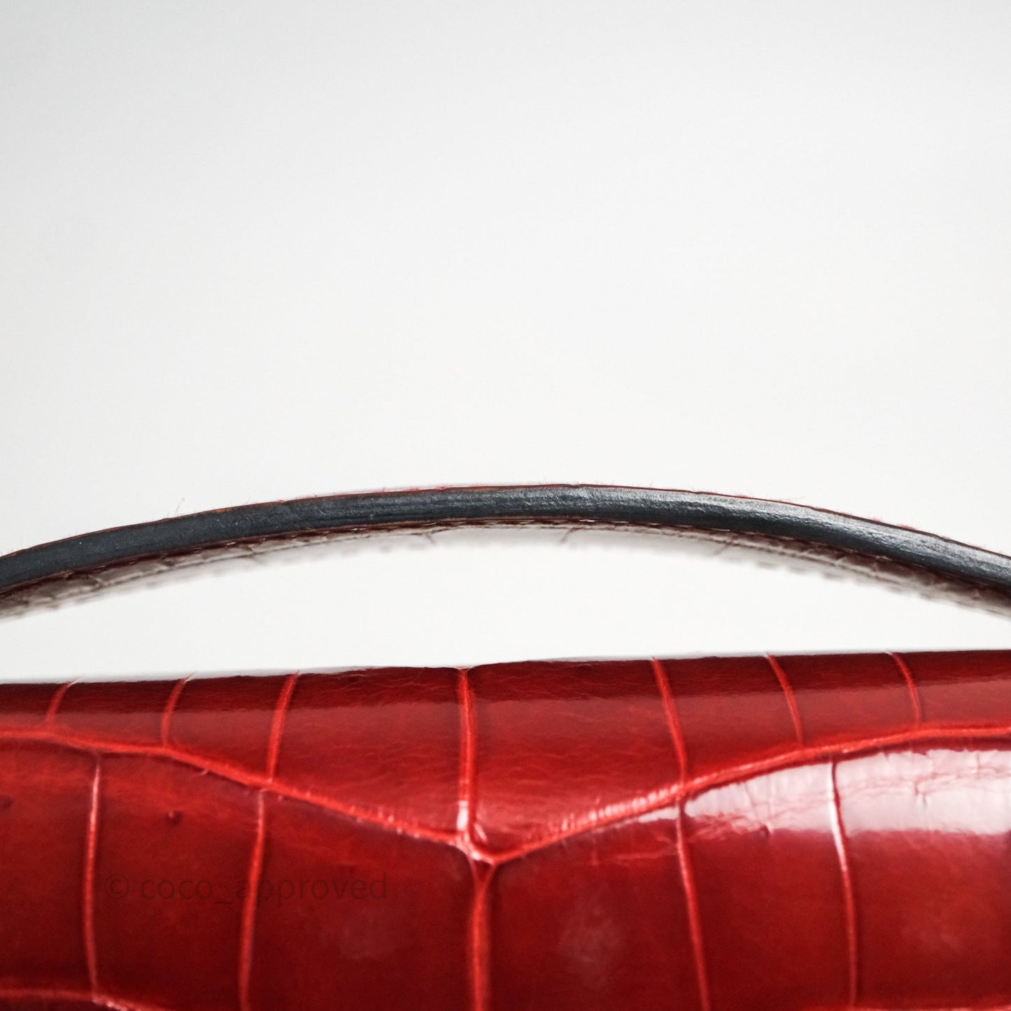 Hermes Kelly Cut Rouge H Shiny Niloticus Crocodile Gold Hardware