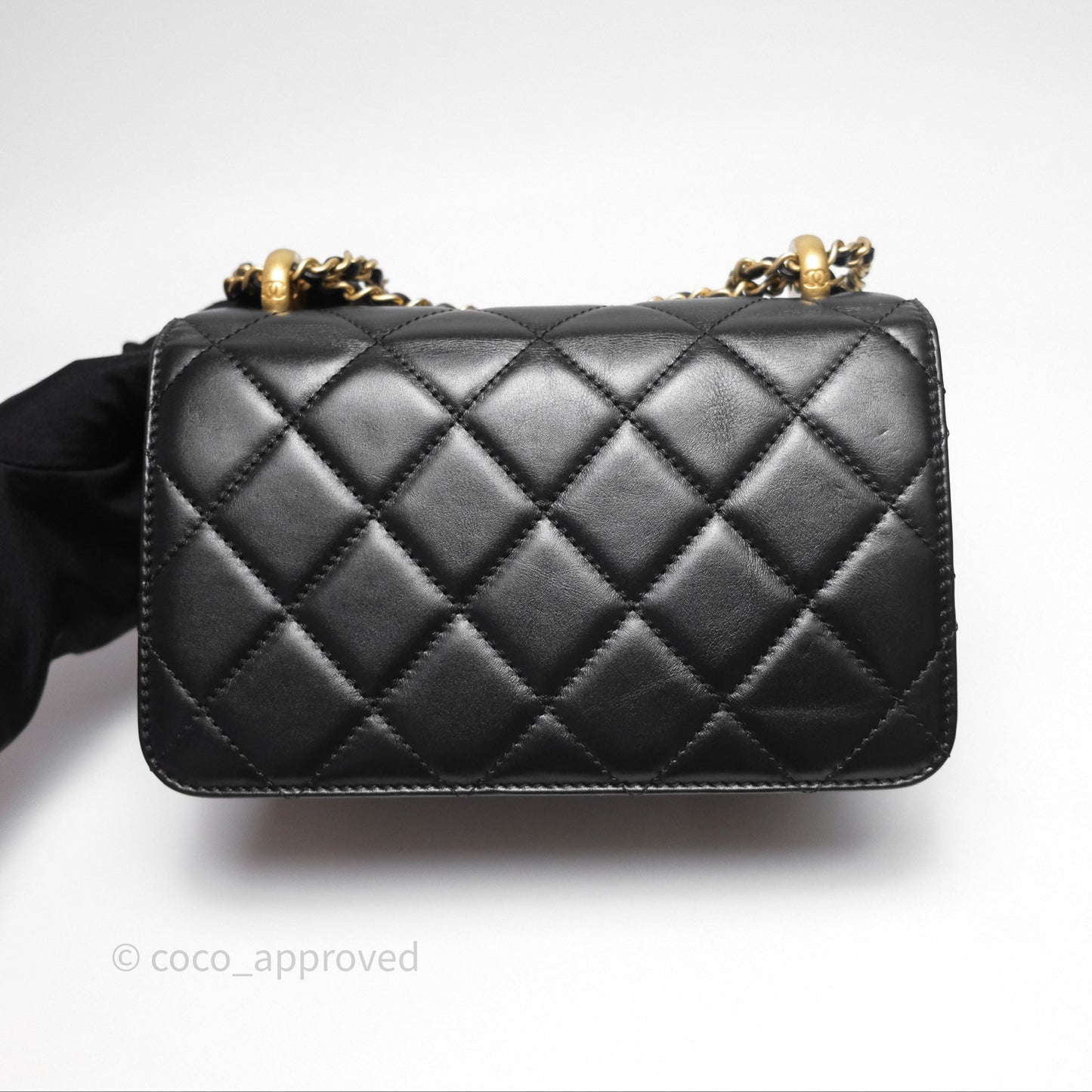 Chanel Quilted Mini Perfect Fit Adjustable Black Calfskin Gold Hardware