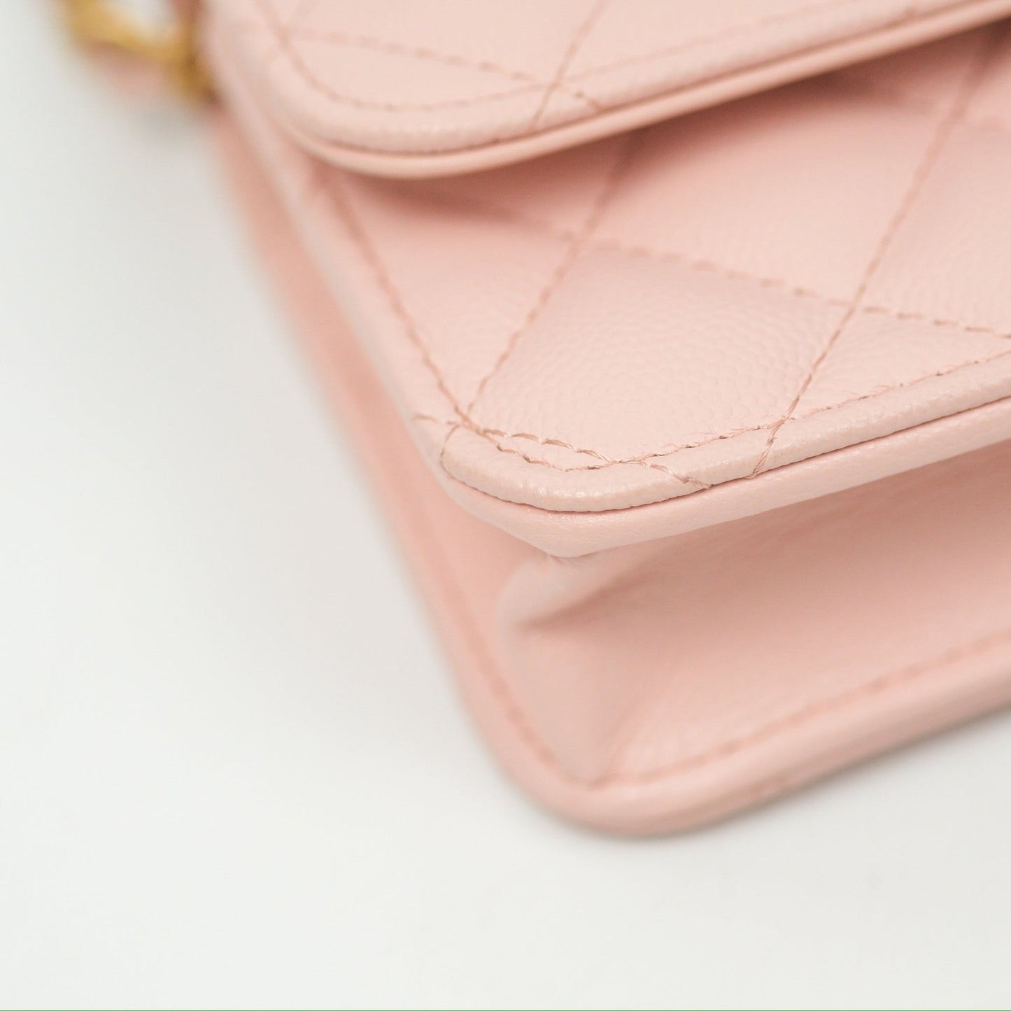 Chanel Mini WOC Phone Holder Pink Caviar Gold Hardware