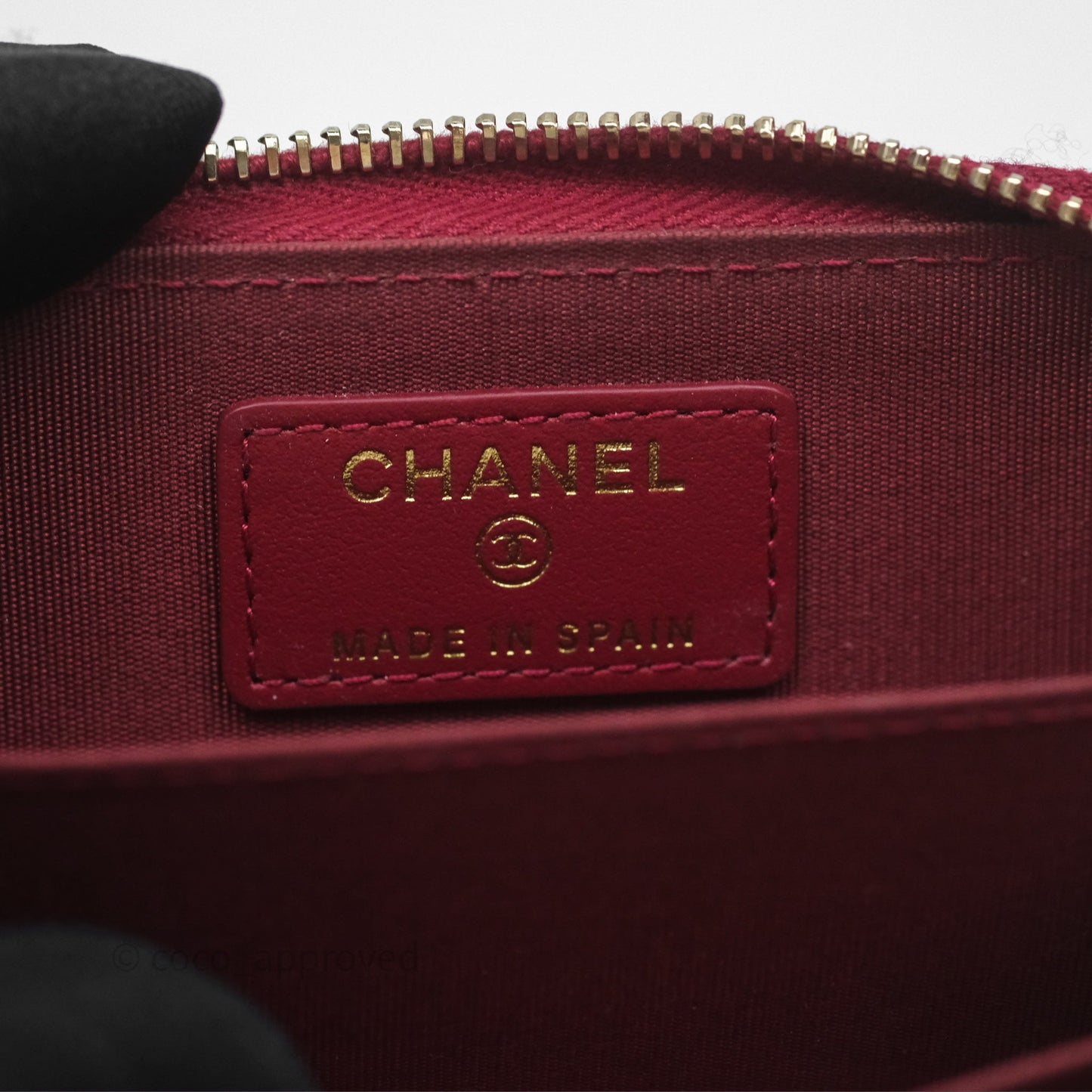 Chanel 19 Zip Card Holder Pink Lambskin Gold Hardware