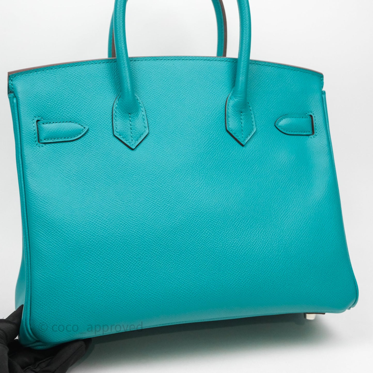 Hermès Birkin 30 Retourne Vert Verone U1 Epsom Palladium Hardware