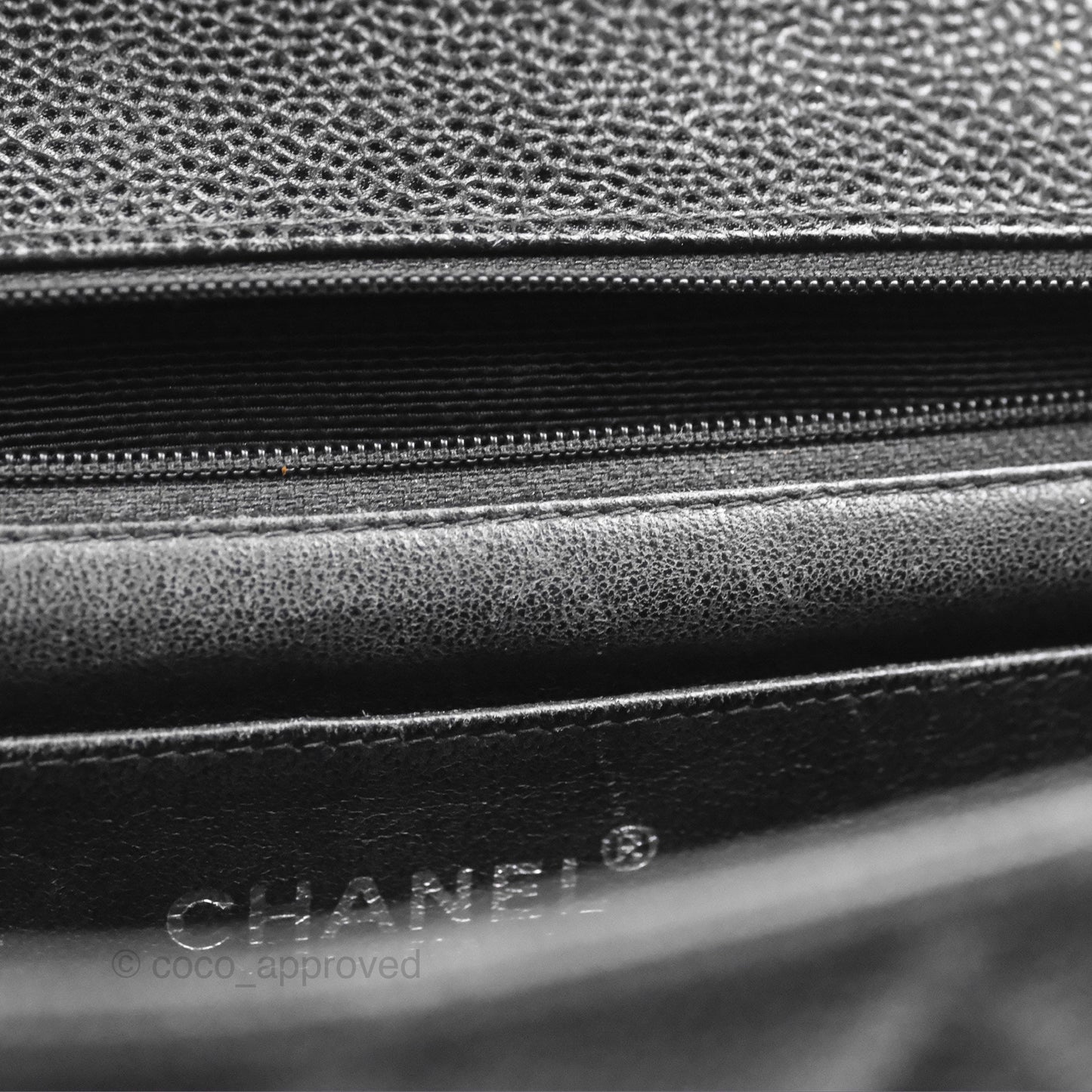 Chanel Classic Vintage Jumbo Single Flap Black Caviar Silver Hardware