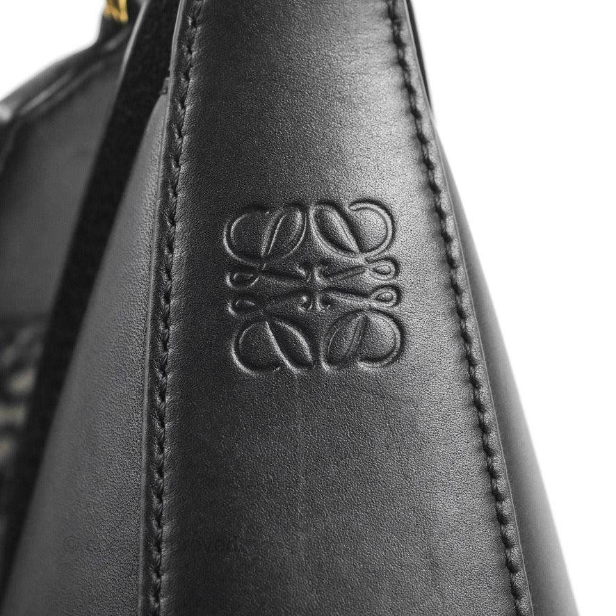 Loewe Luna Bag Black Satin Calfskin Jacquard Strap