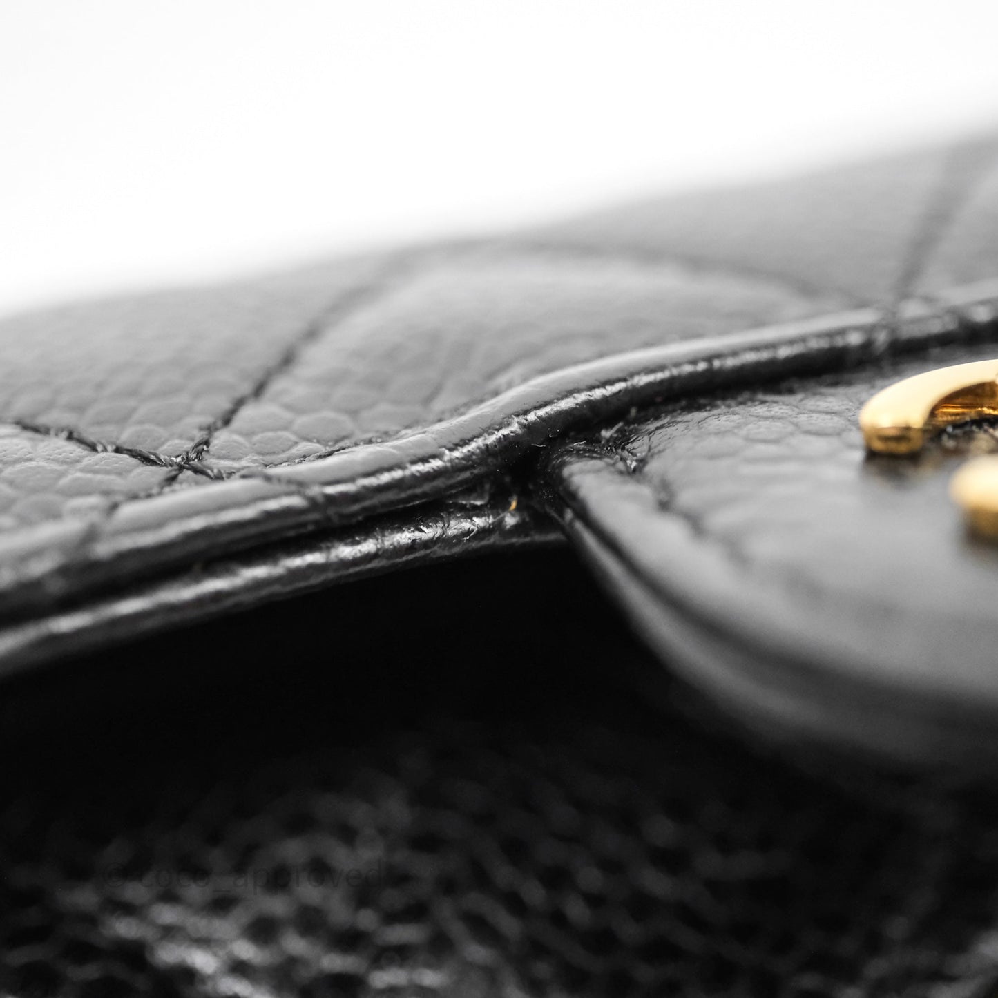 Chanel Classic Quilted Flap Card Holder Black Caviar Gold Hardware