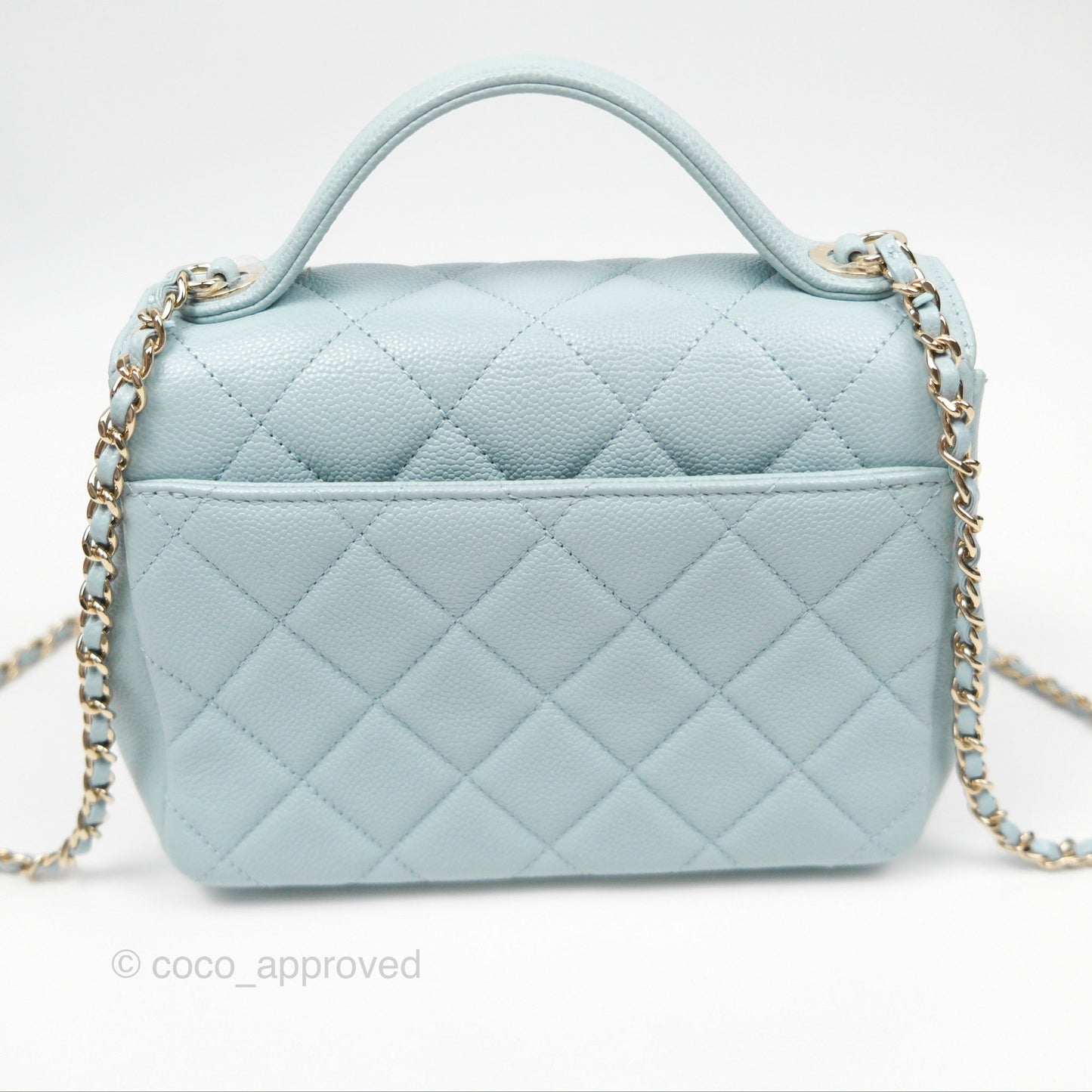Chanel Quilted Small Business Affinity Flap Blue Caviar Gold Hardware