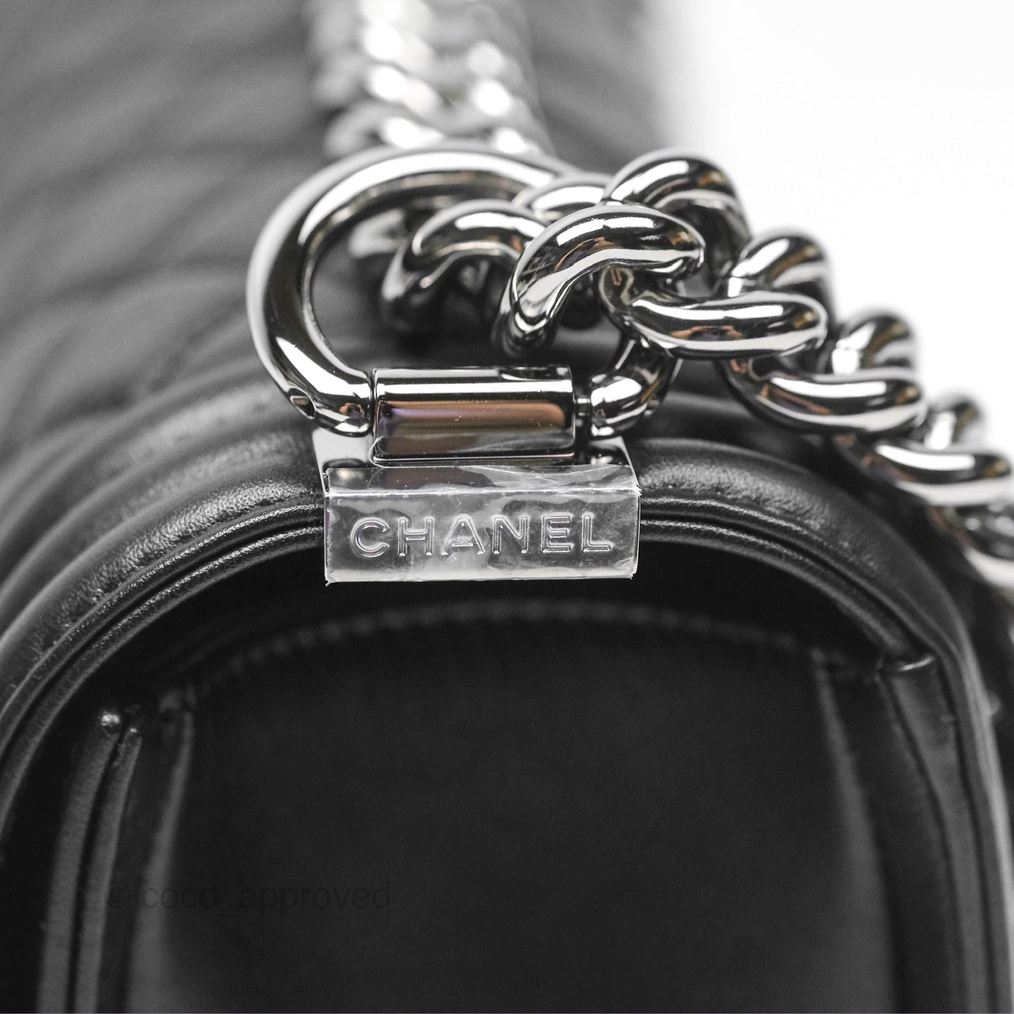 Chanel Medium Boy Quilted Black Calfskin Dark Silver Hardware