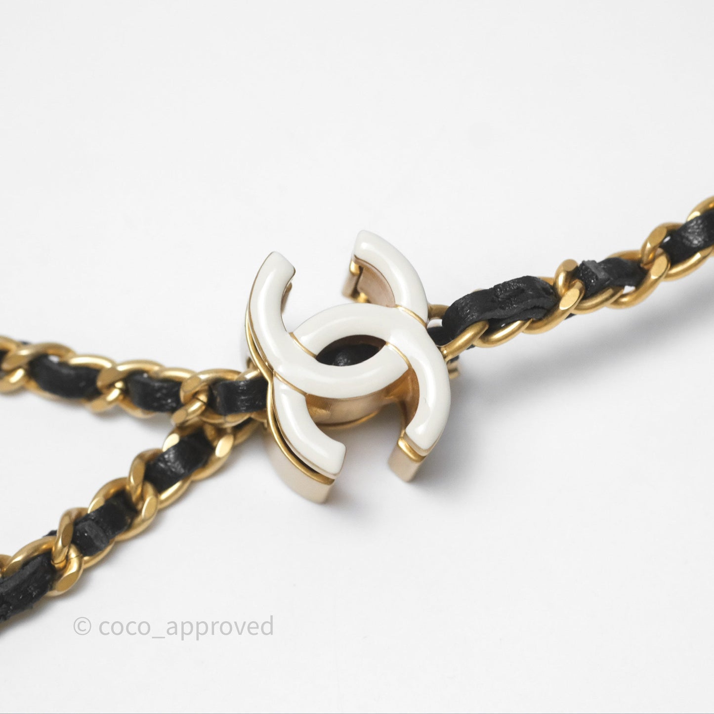 Chanel Vanity with Enamel CC Adjustable Chain Black Lambskin Aged Gold Hardware 24A