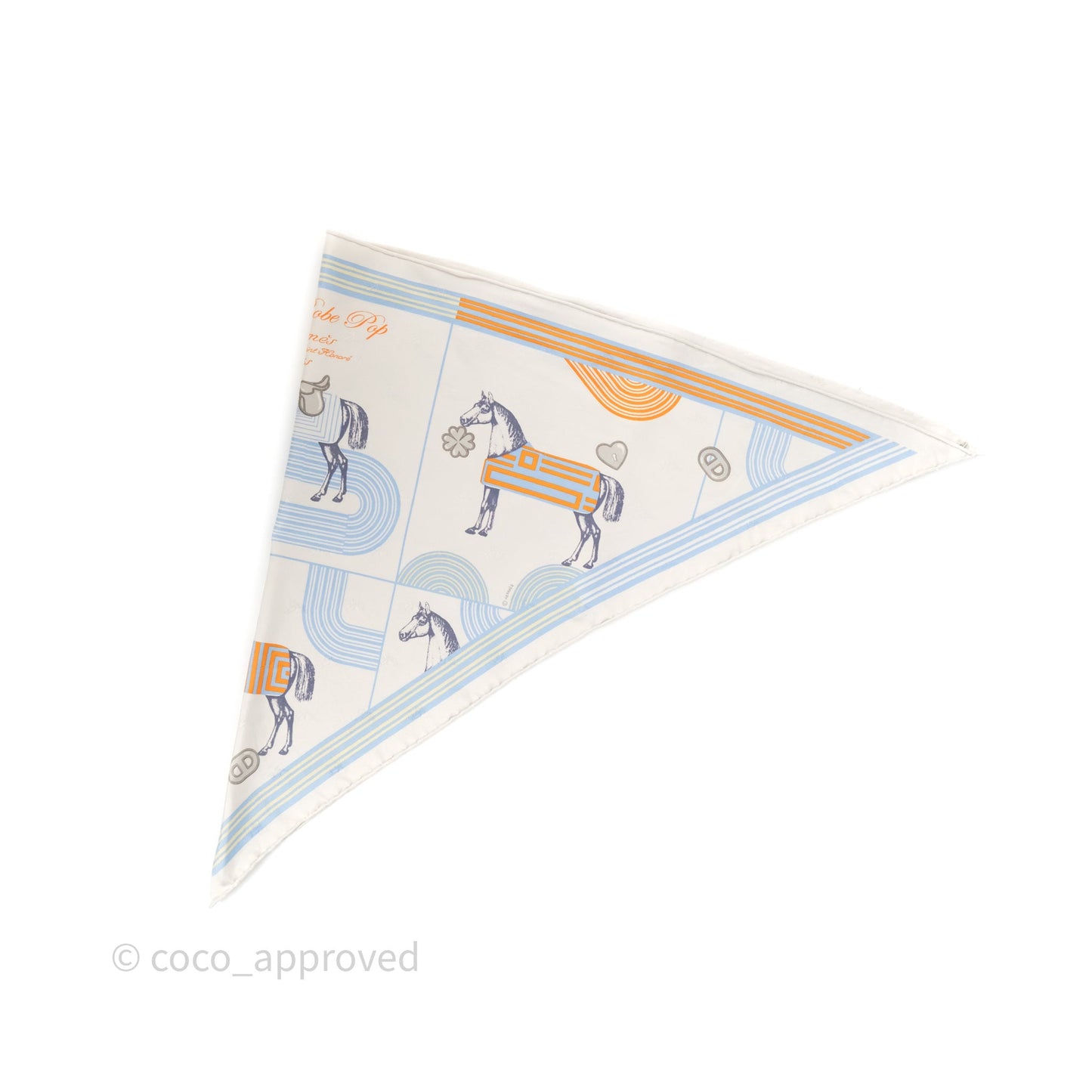 Hermès Garde Robe Pop Triangle Scarf Silk Blue/Grey