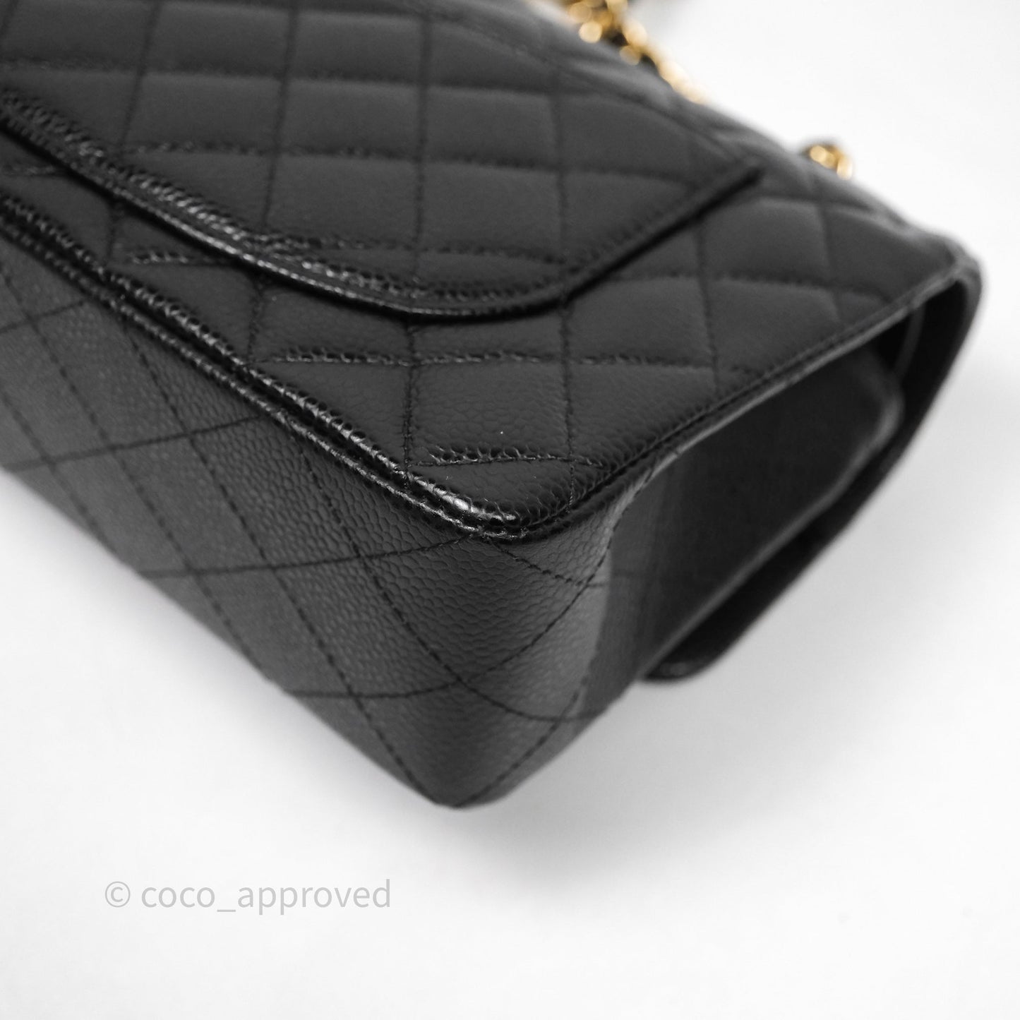 Chanel Small Classic Flap Quilted Black Caviar Gold Hardware