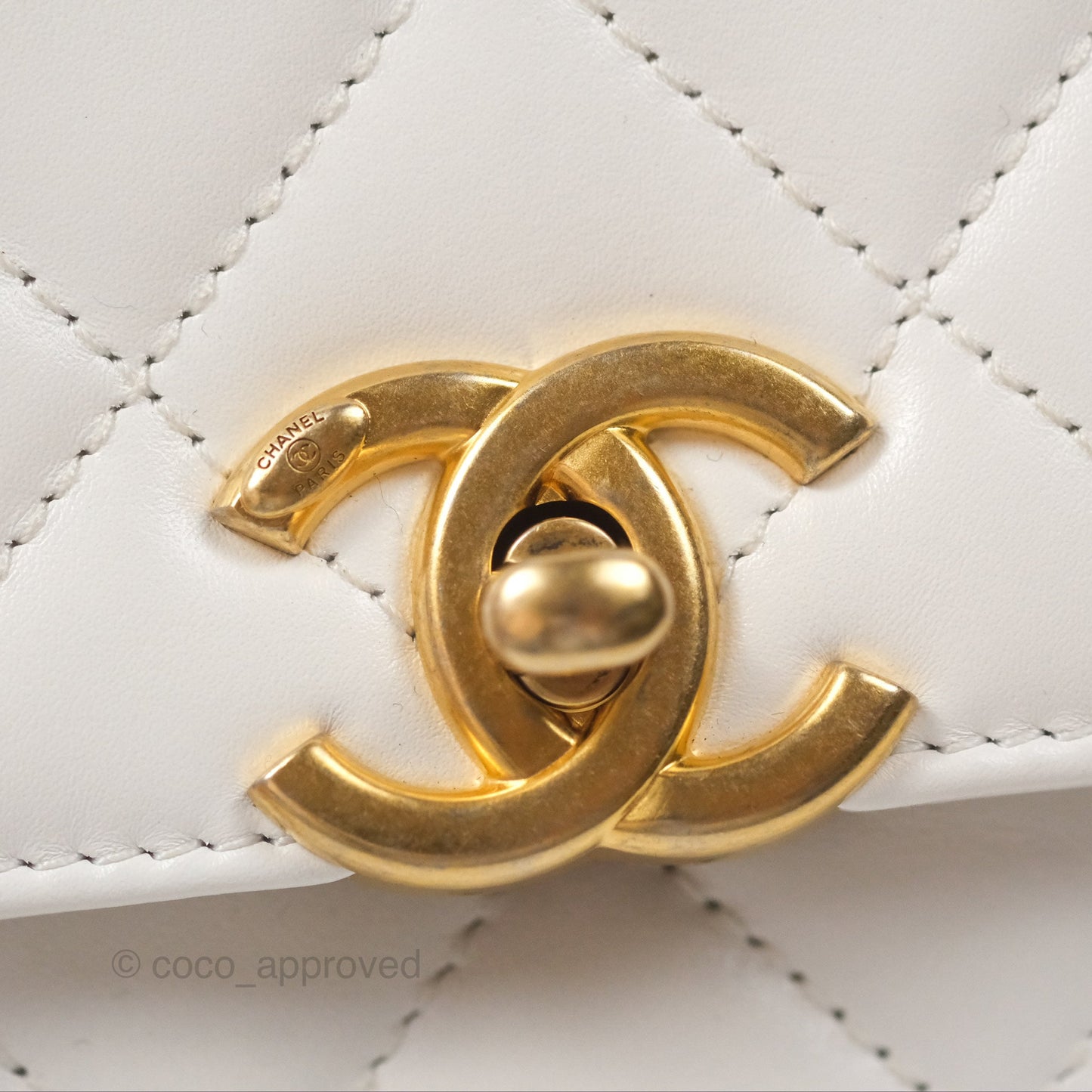 Chanel Quilted Mini Perfect Fit Adjustable White Calfskin Gold Hardware 24C