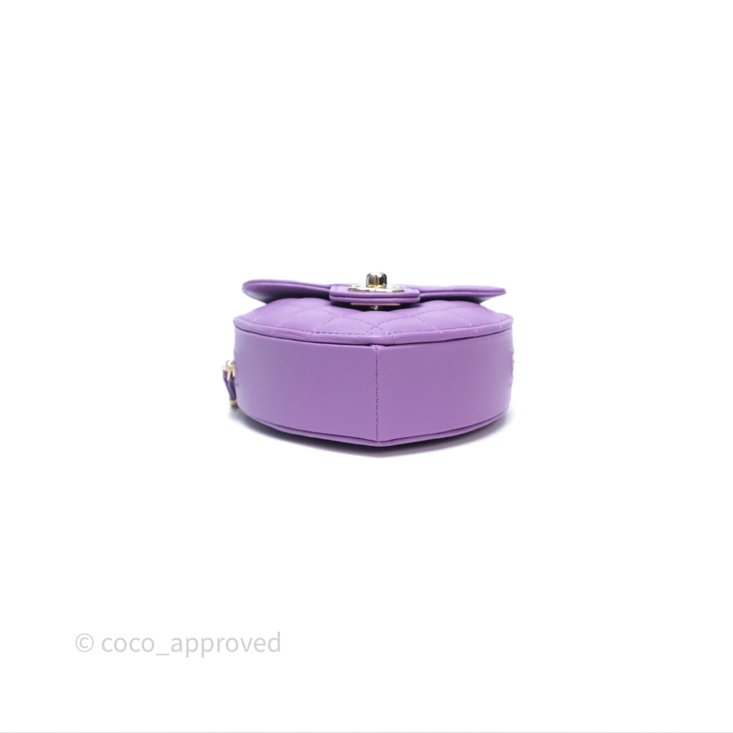 Chanel Small Heart Bag Purple Lambskin Gold Hardware 22S
