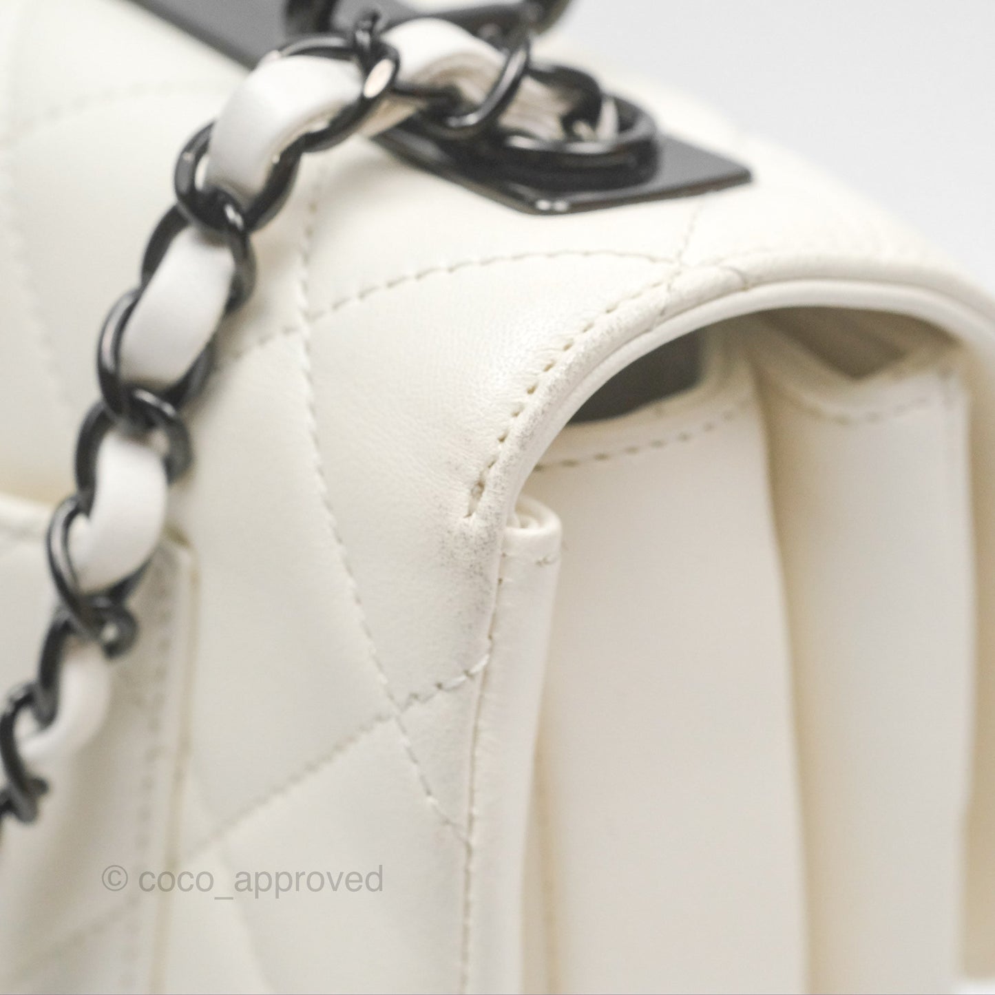 Chanel Trendy CC Small White Lambskin Black Hardware