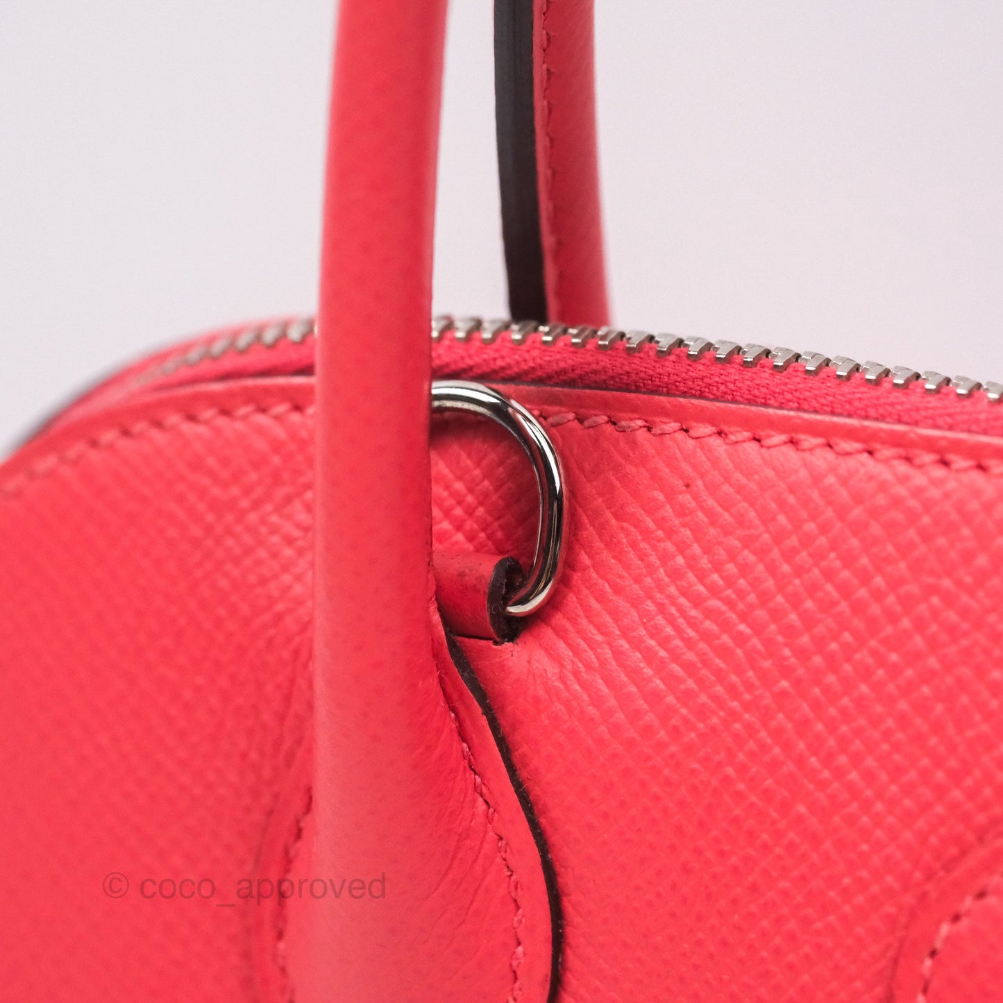 Hermès Bolide 27 Rose Jaipur T5 Epsom Palladium Hardware