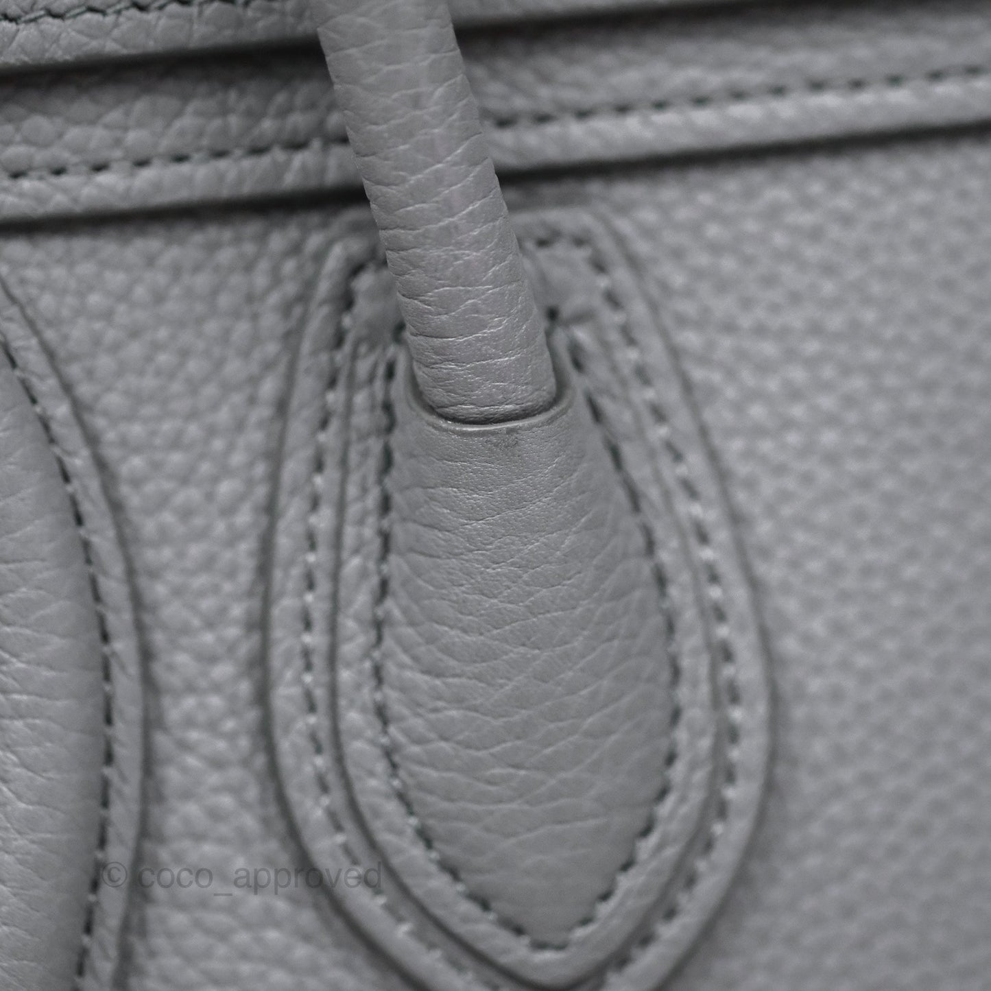 Celine Nano Luggage Bag Grey Drummed Calfskin
