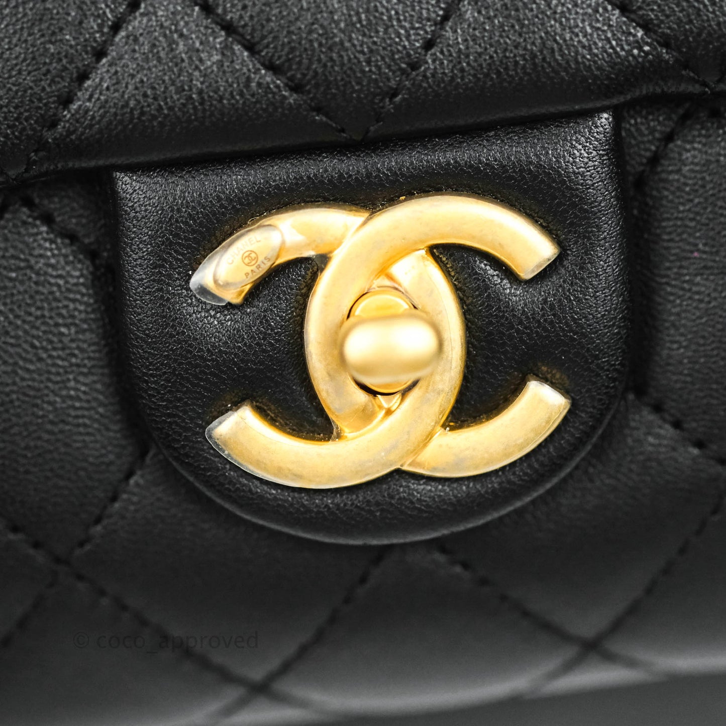 Chanel Large Circular Handle Bowling Bag Caviar Black Aged Gold Hardware