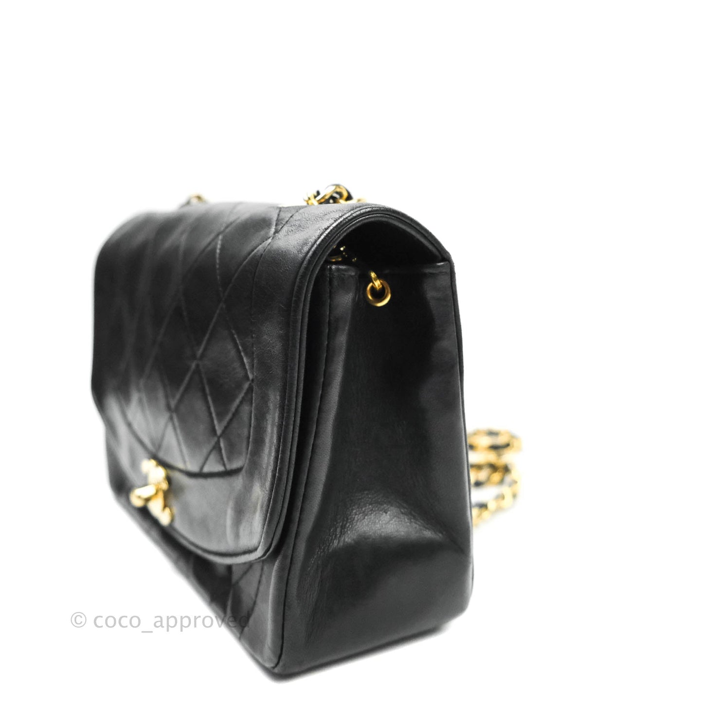 Chanel Black Quilted Lambskin Small Vintage Classic Diana Flap Bag