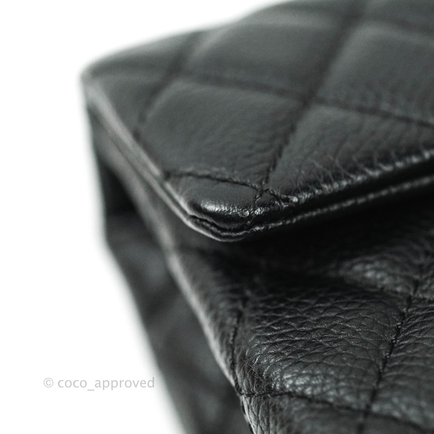 Chanel Reissue Quilted Caviar Belt Bag Black Silver Hardware