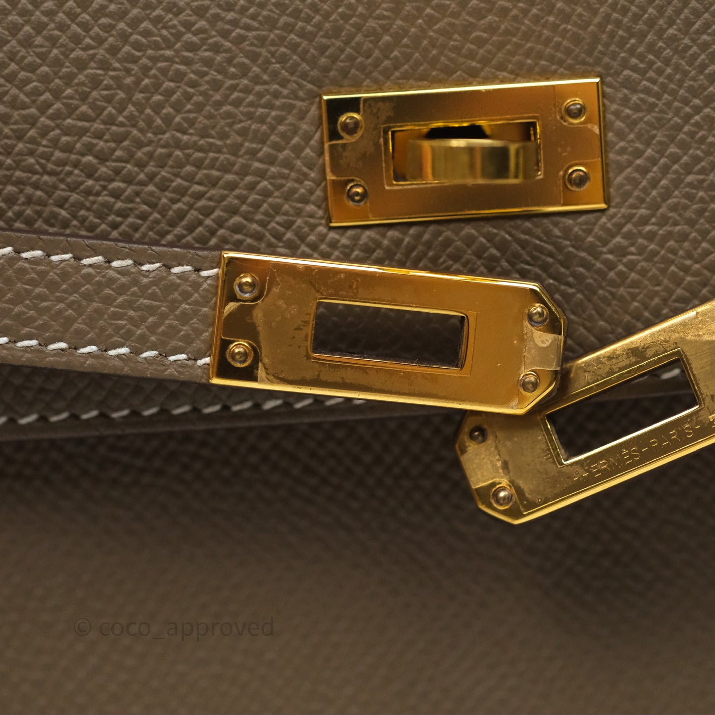Hermès Kelly 25 Sellier Etoupe Epsom Gold Hardware