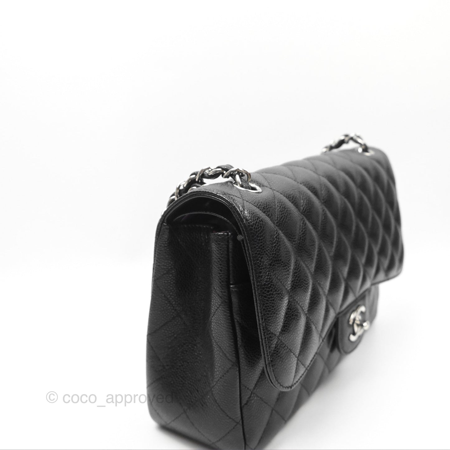 Chanel Jumbo Double Flap Black Caviar Silver Hardware⁣⁣