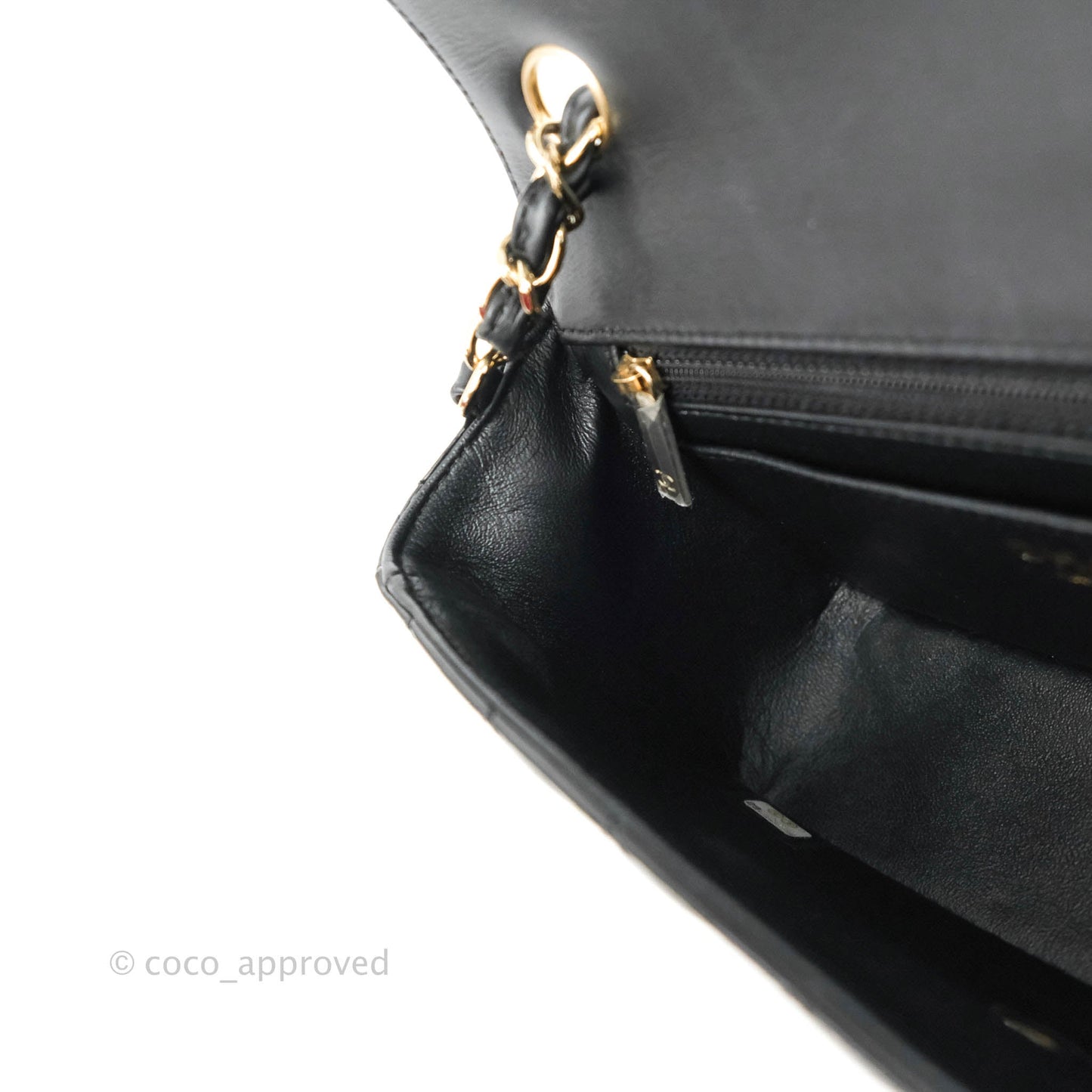 Chanel Quilted Mini Rectangular Black Patent Gold Hardware