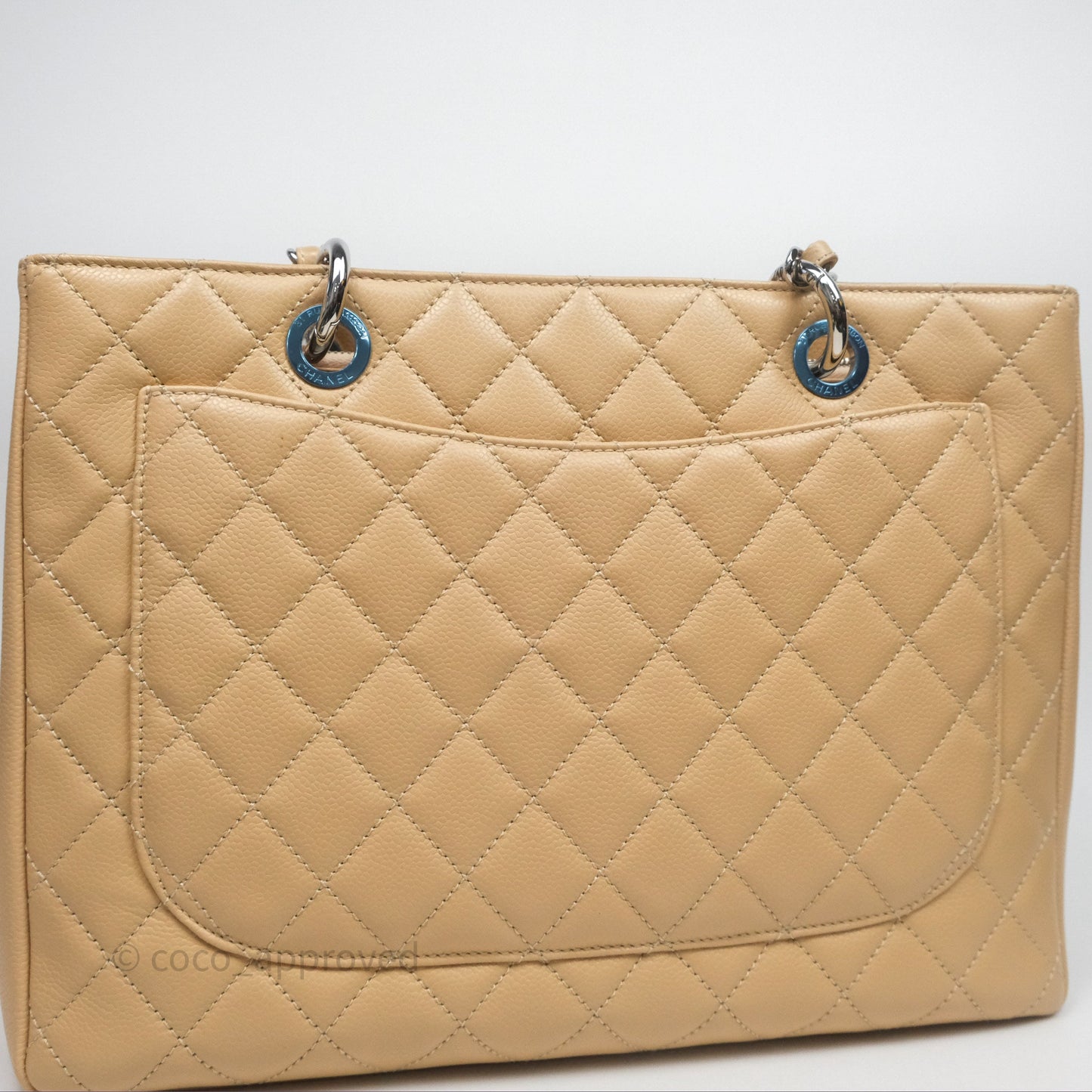 Chanel GST Beige Caviar Silver Hardware