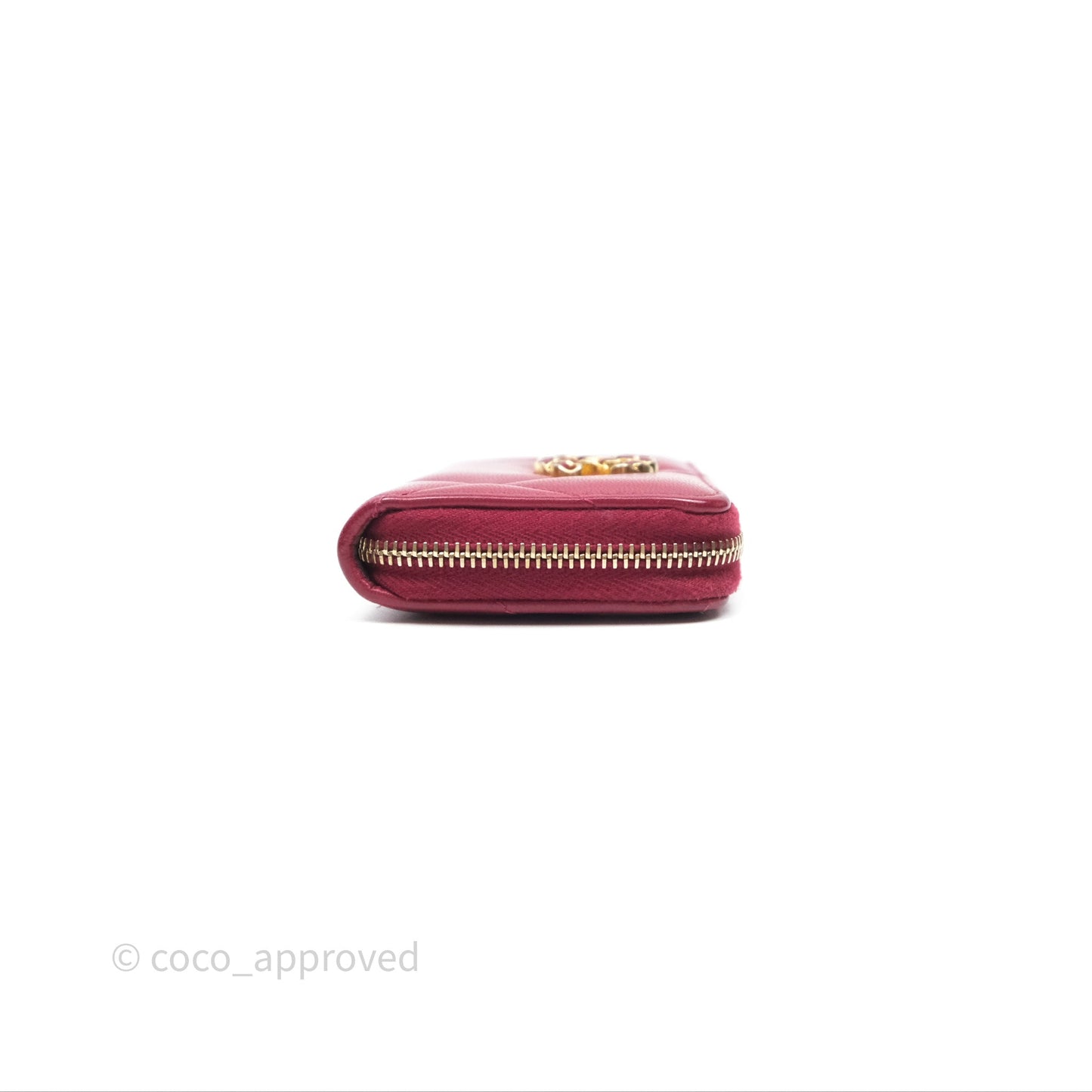 Chanel 19 Zip Card Holder Pink Lambskin Gold Hardware