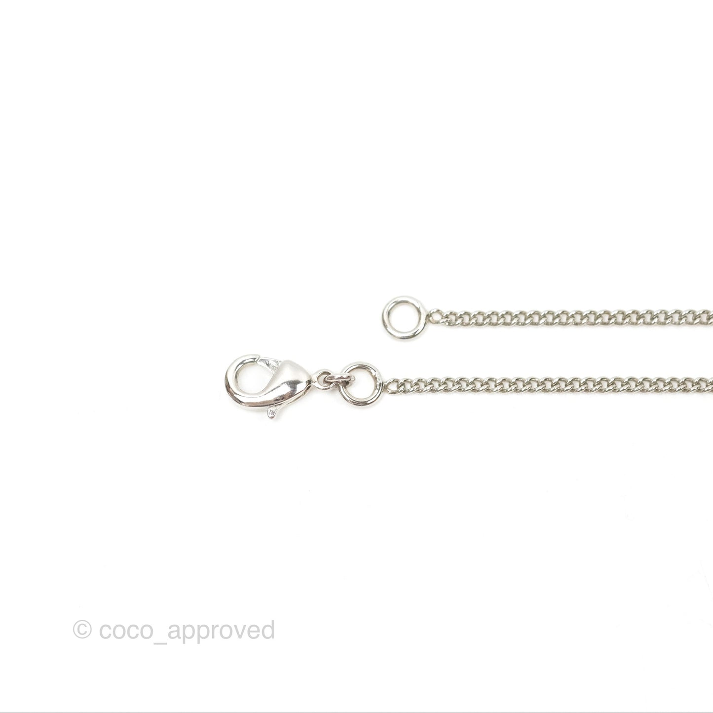 Chanel CC Pearl Necklace Silver Tone 09V