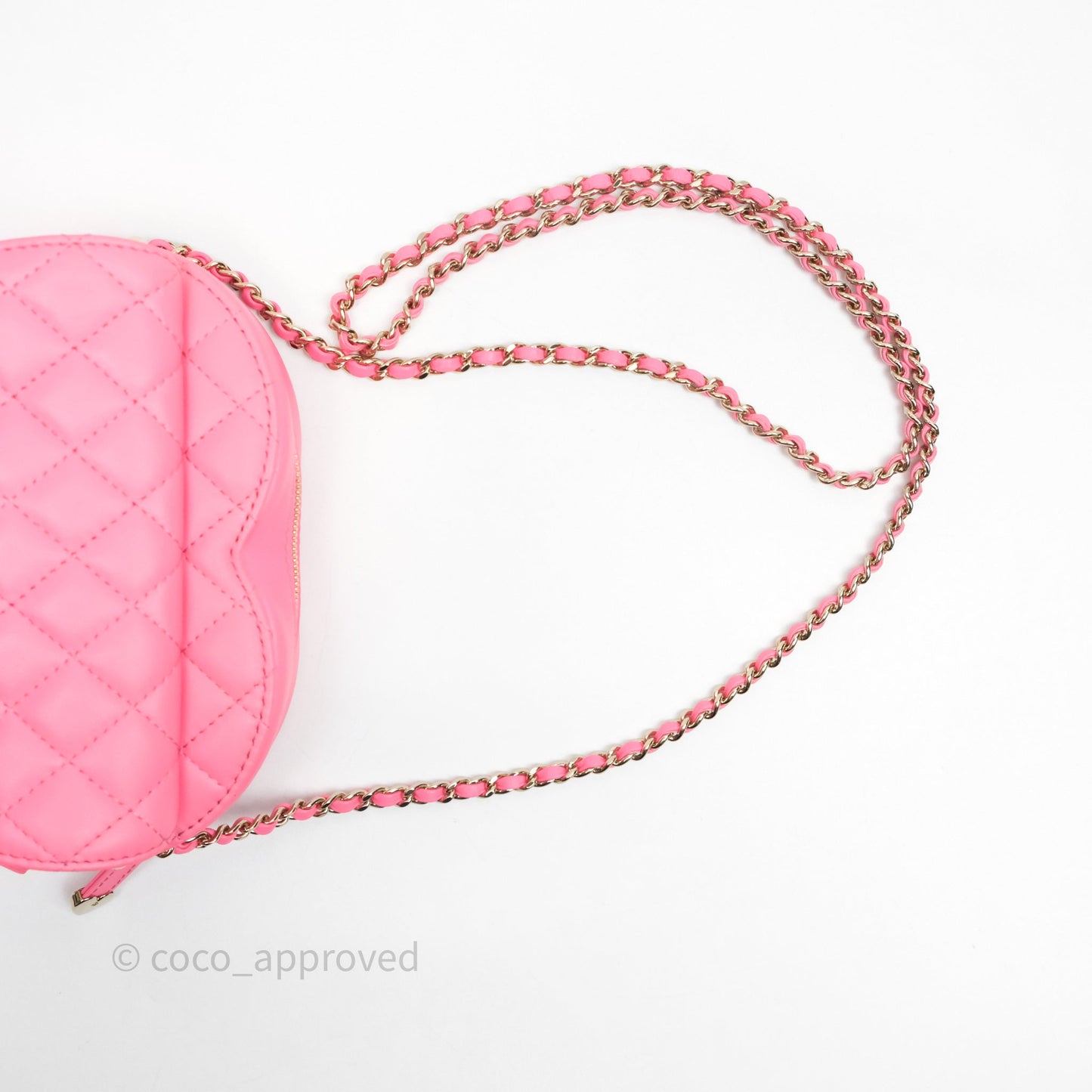 Chanel Large Heart Bag Pink Lambskin Gold Hardware 22S
