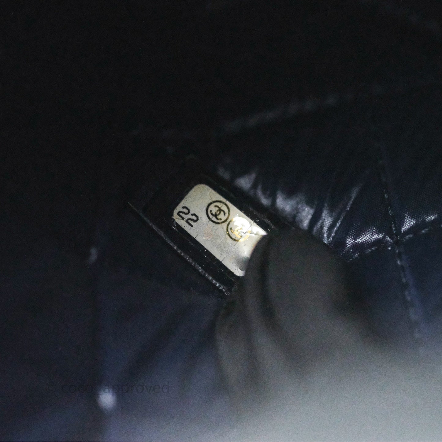 Chanel Medium O Case Boy Navy Lambskin Gold Hardware