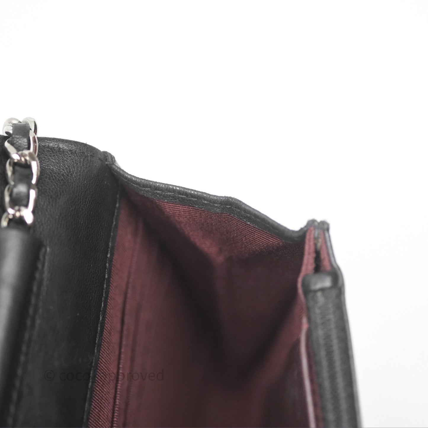 Chanel Quilted WOC Black Lambskin Silver Hardware