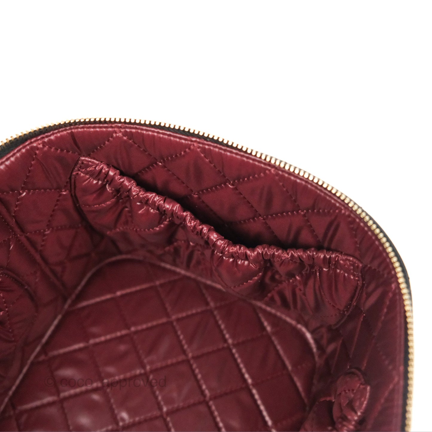 Chanel Classic Cosmetic Vanity Pouch Quilted Black Lambskin Gold Hardware