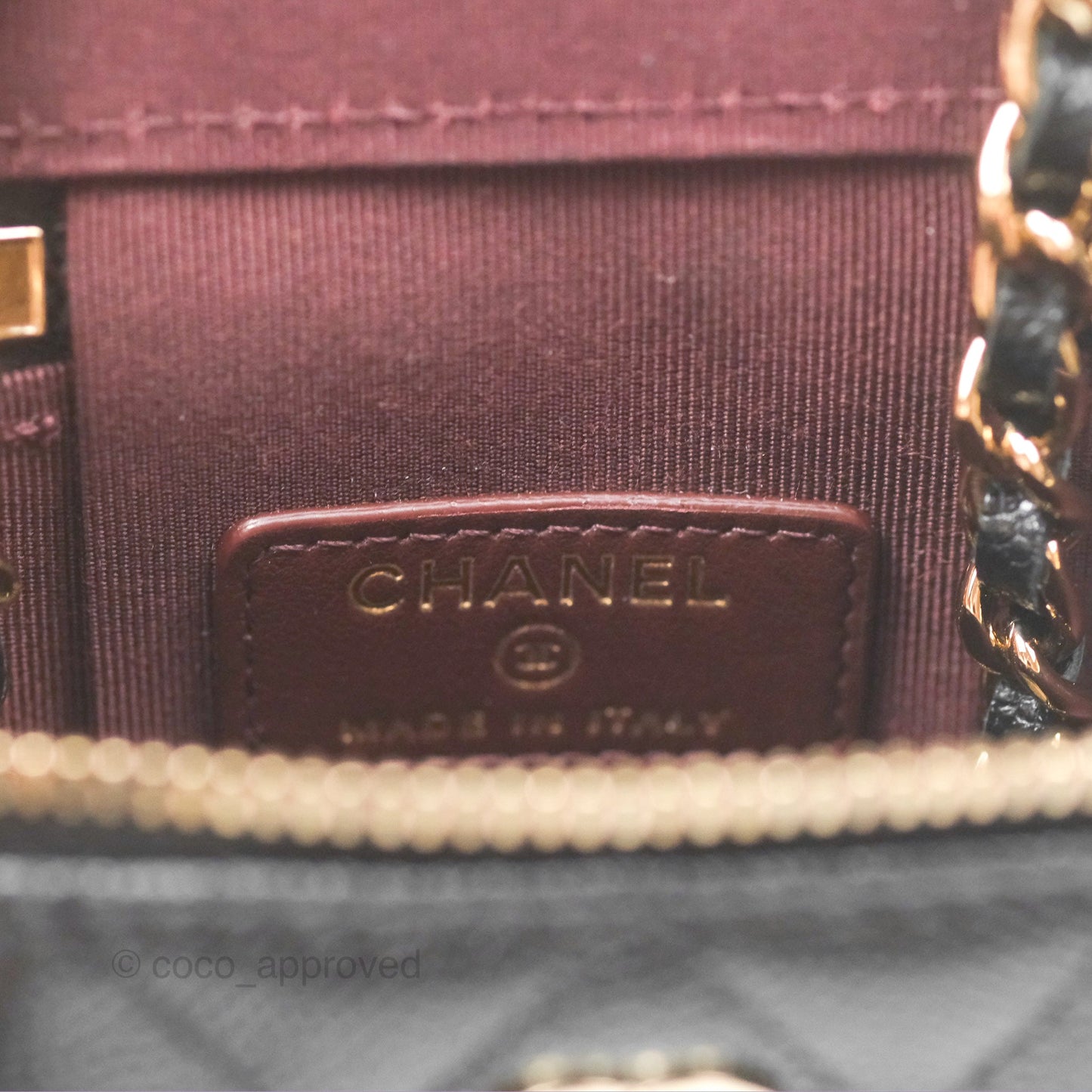 Chanel Classic Mini Vanity With Chain Black Caviar Gold Hardware