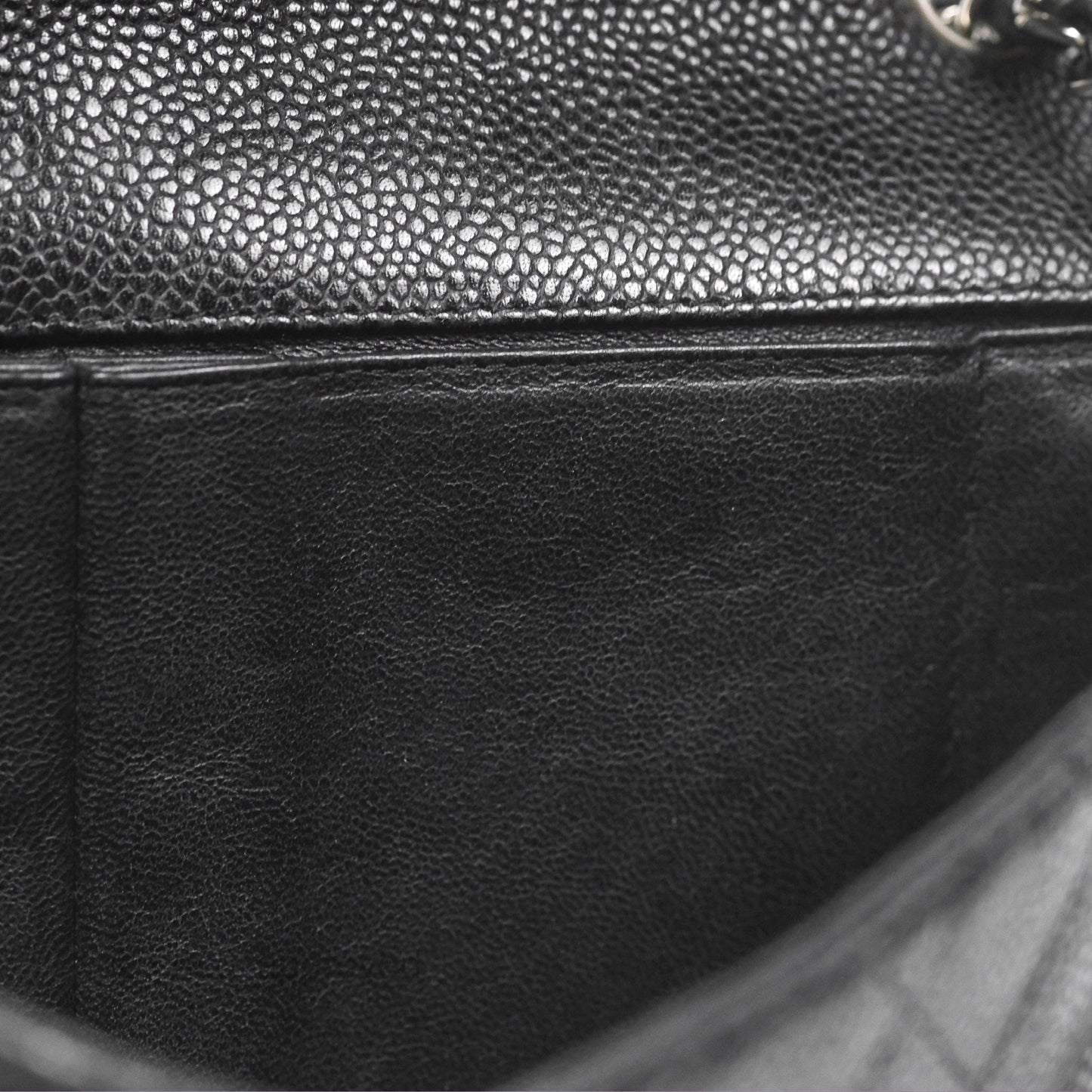 Chanel East West Flap Bag Black Caviar Silver Hardware