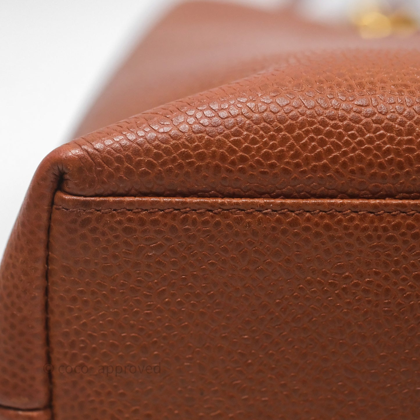 Chanel Vintage Tote Caramel Caviar 24K Gold Hardware