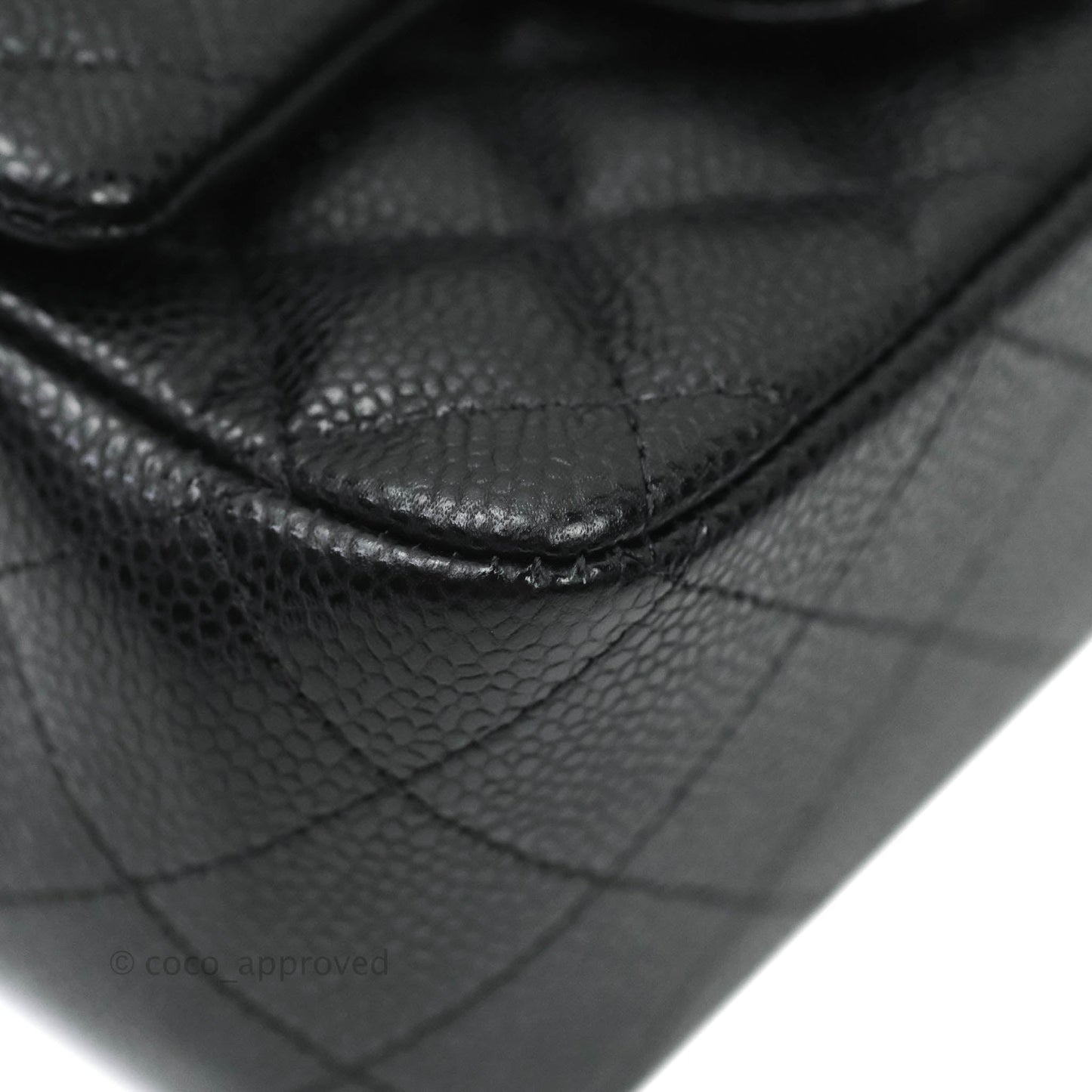 Chanel Mini Square Black Caviar Gold Hardware 18S